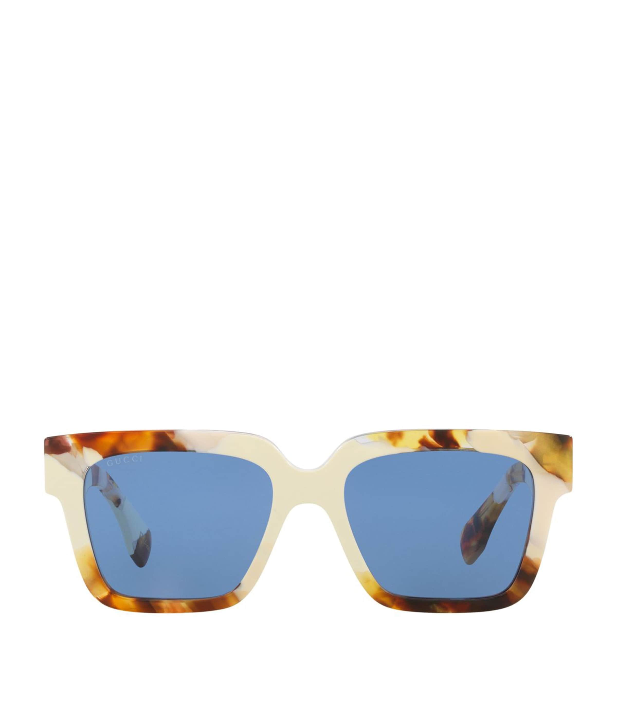 Gucci Square Frame Marbled Sunglasses In Brown