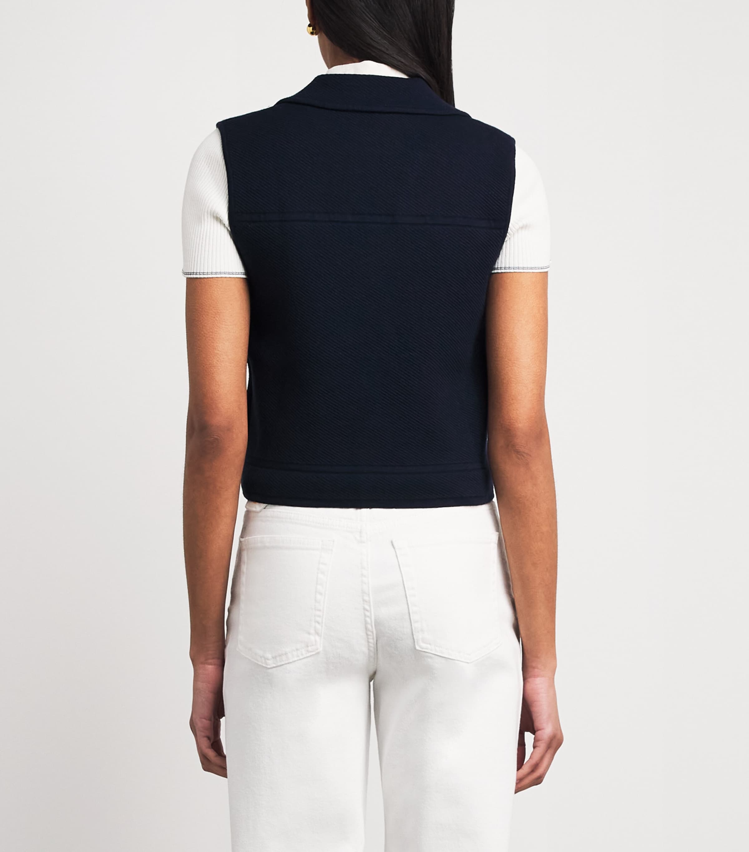 Maje Womens Sleeveless Waistcoat Navy Image 5