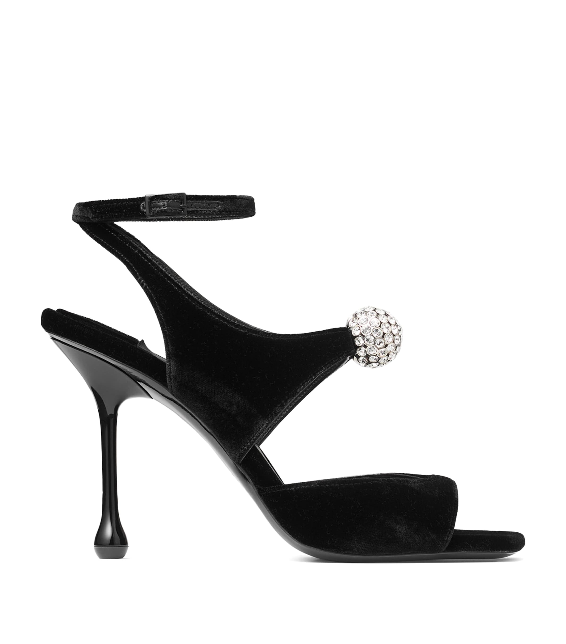 Jimmy Choo Orb 95 Velvet Sandals