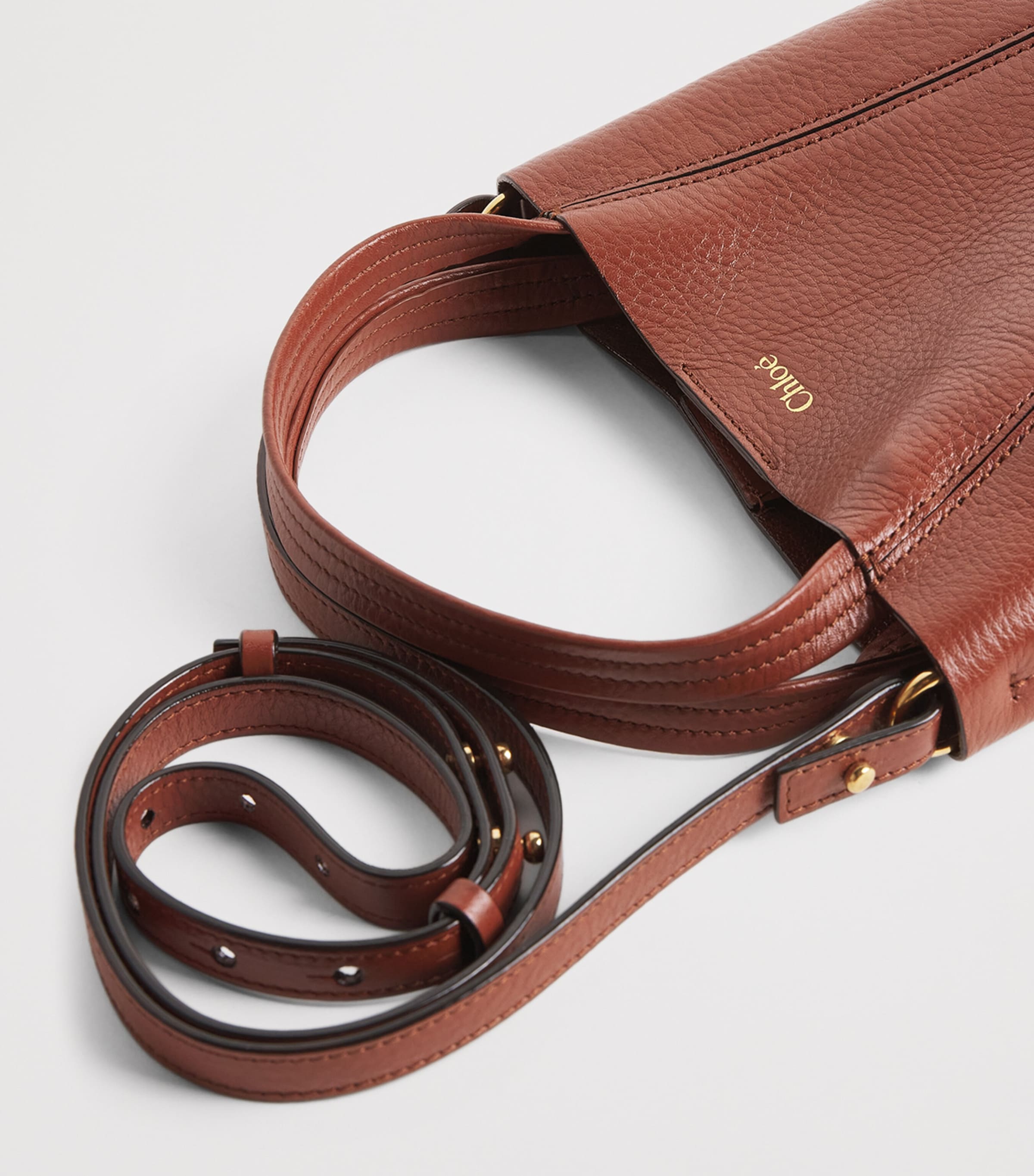 Chloé Small Leather Spin Tote Bag Blushy Brown Image 3