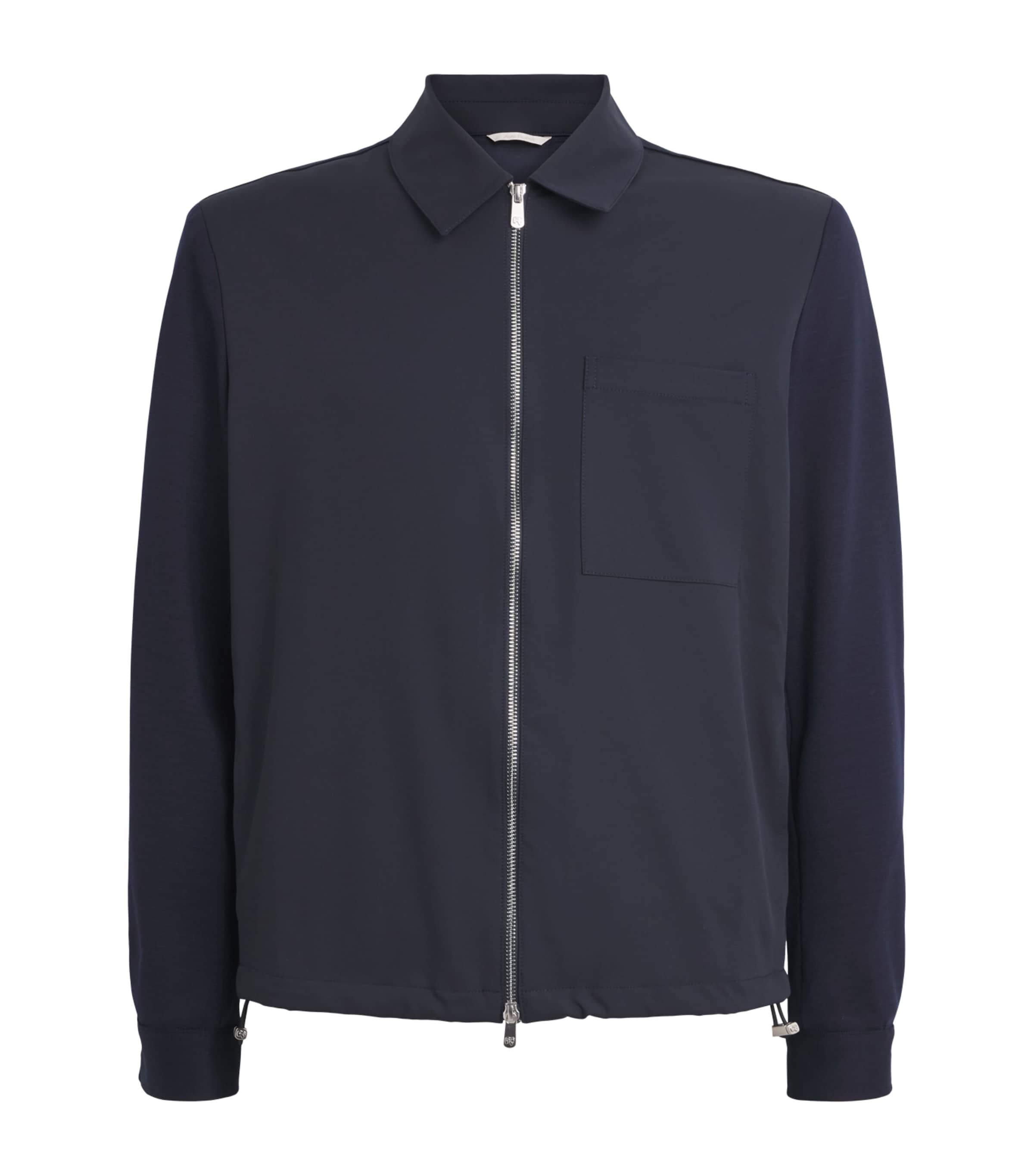 Marco Pescarolo Mens Wool Technical Jacket Navy Image 1