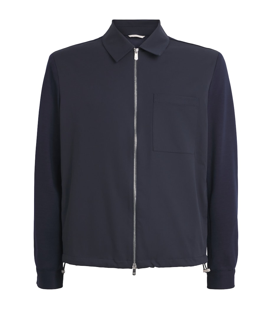Marco Pescarolo Mens Wool Technical Jacket Navy Image 1