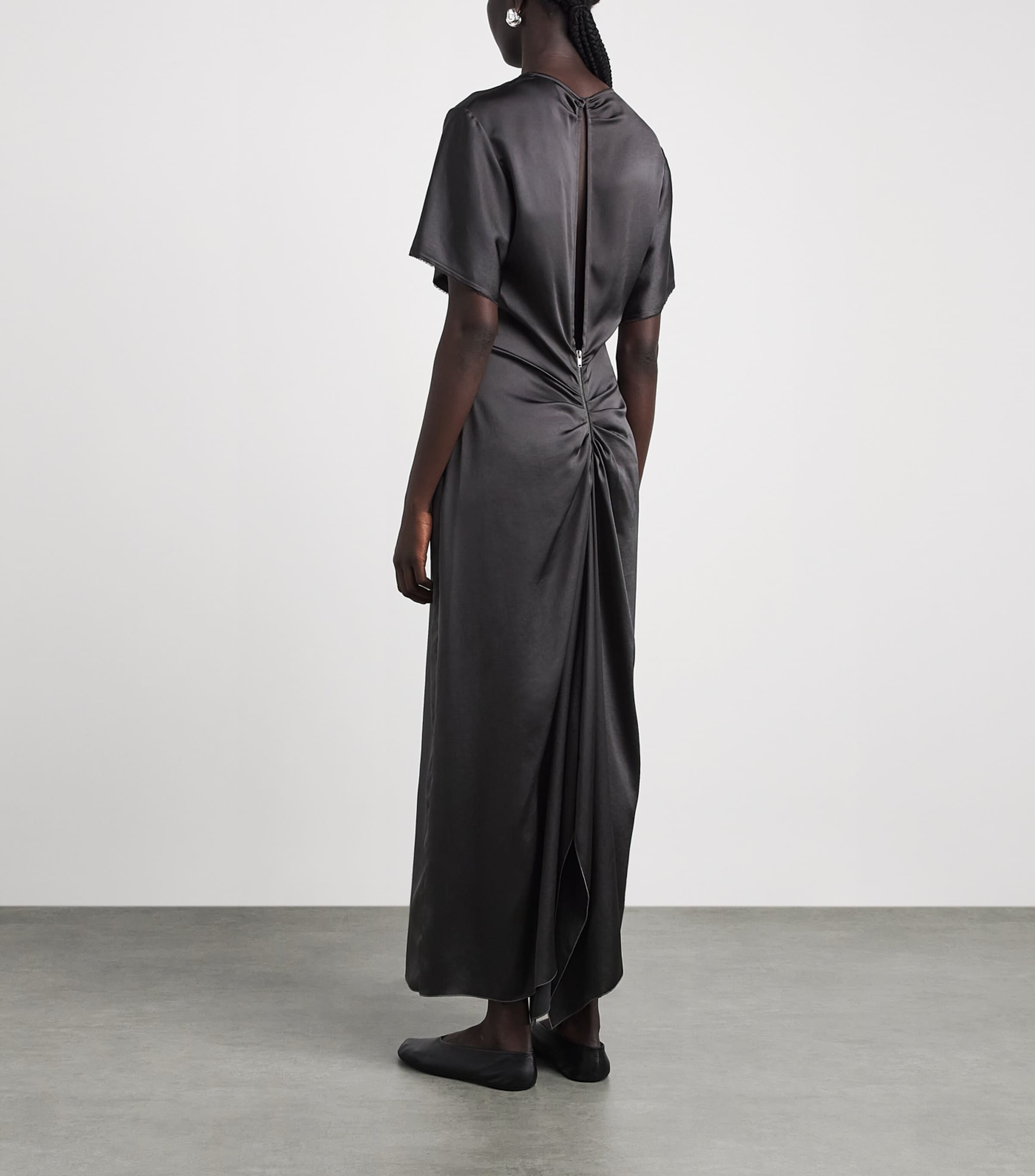 FFORME Womens Satin Imogen Maxi Dress Slate Grey Image 4