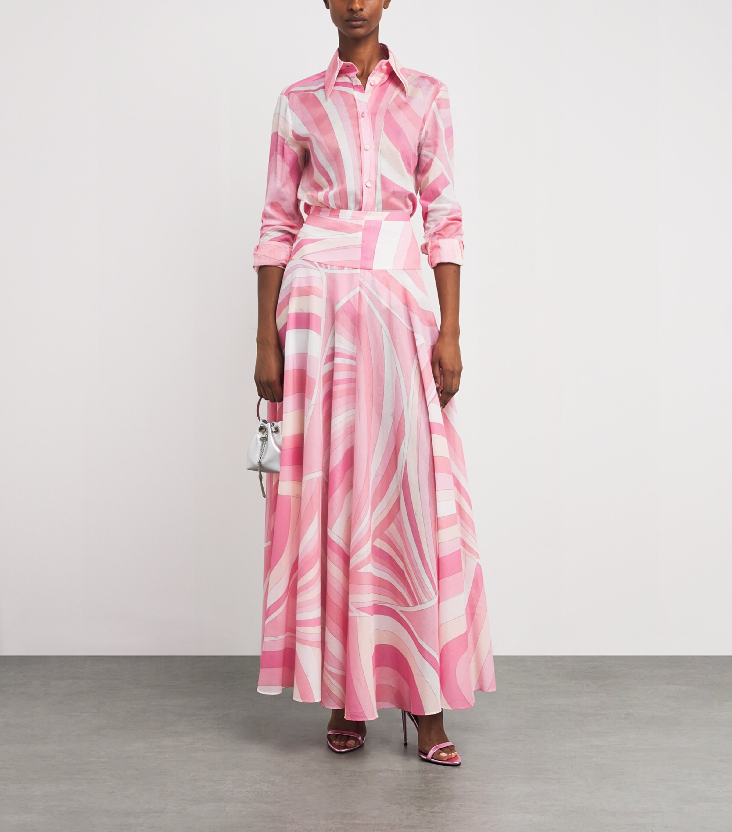 PUCCI Womens Cotton Printed Blouse Rosa Image 2