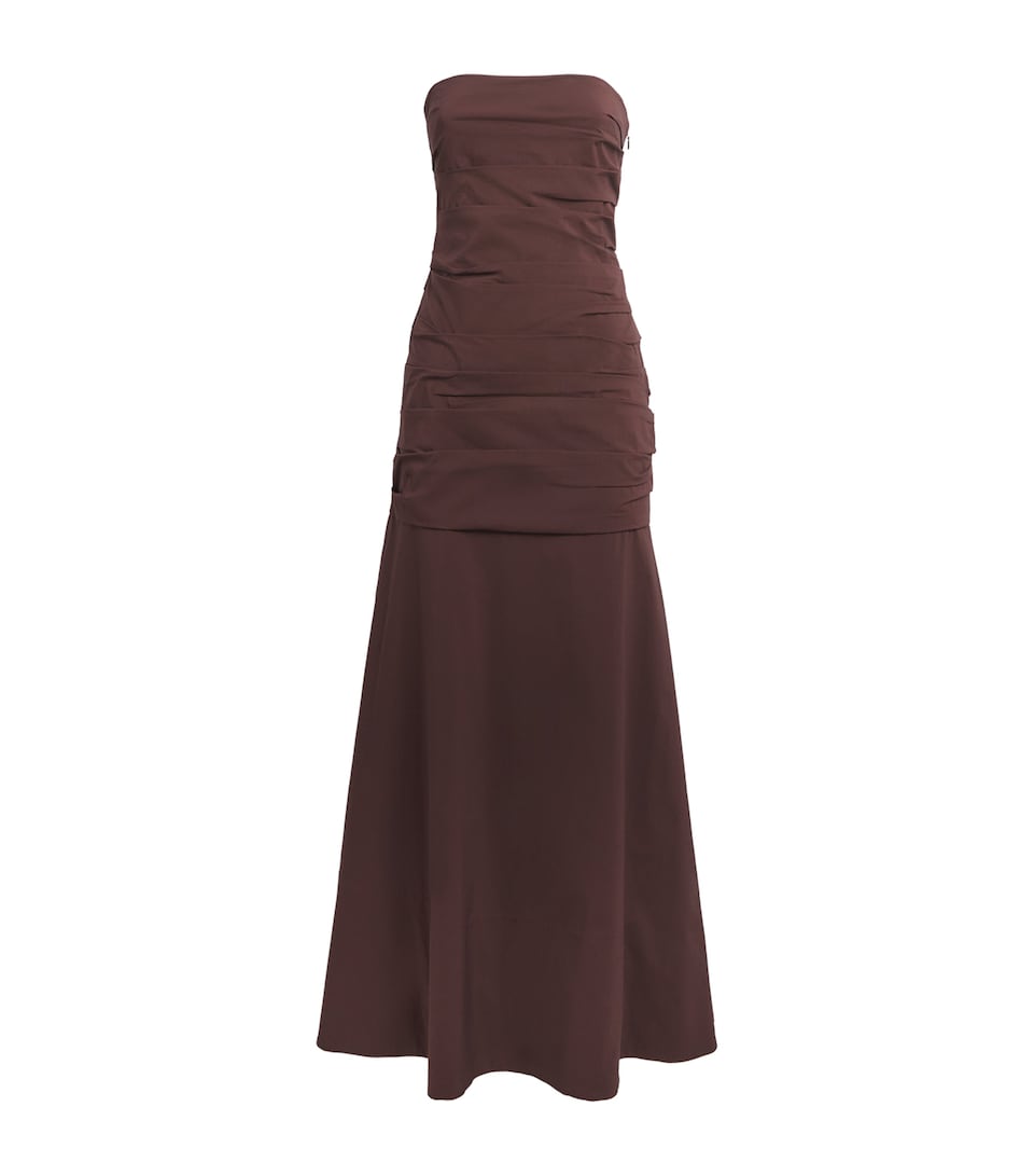 Cotton-Blend Strapless Maxi Dress