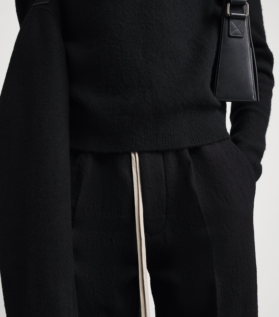 Rick Owens Mens Cotton-Wool Dietrich Sweatpants Black Image 3