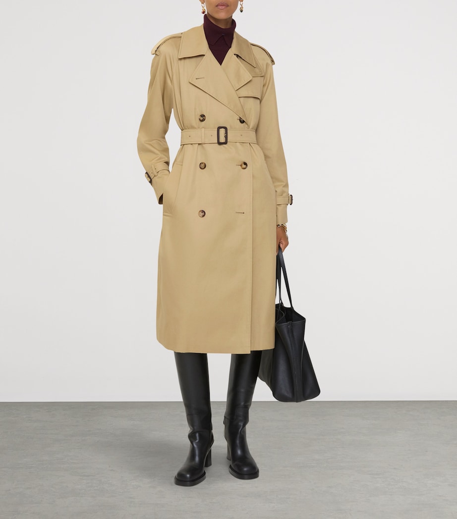 Burberry Womens Long Castleford Trench Coat Beige Image 2