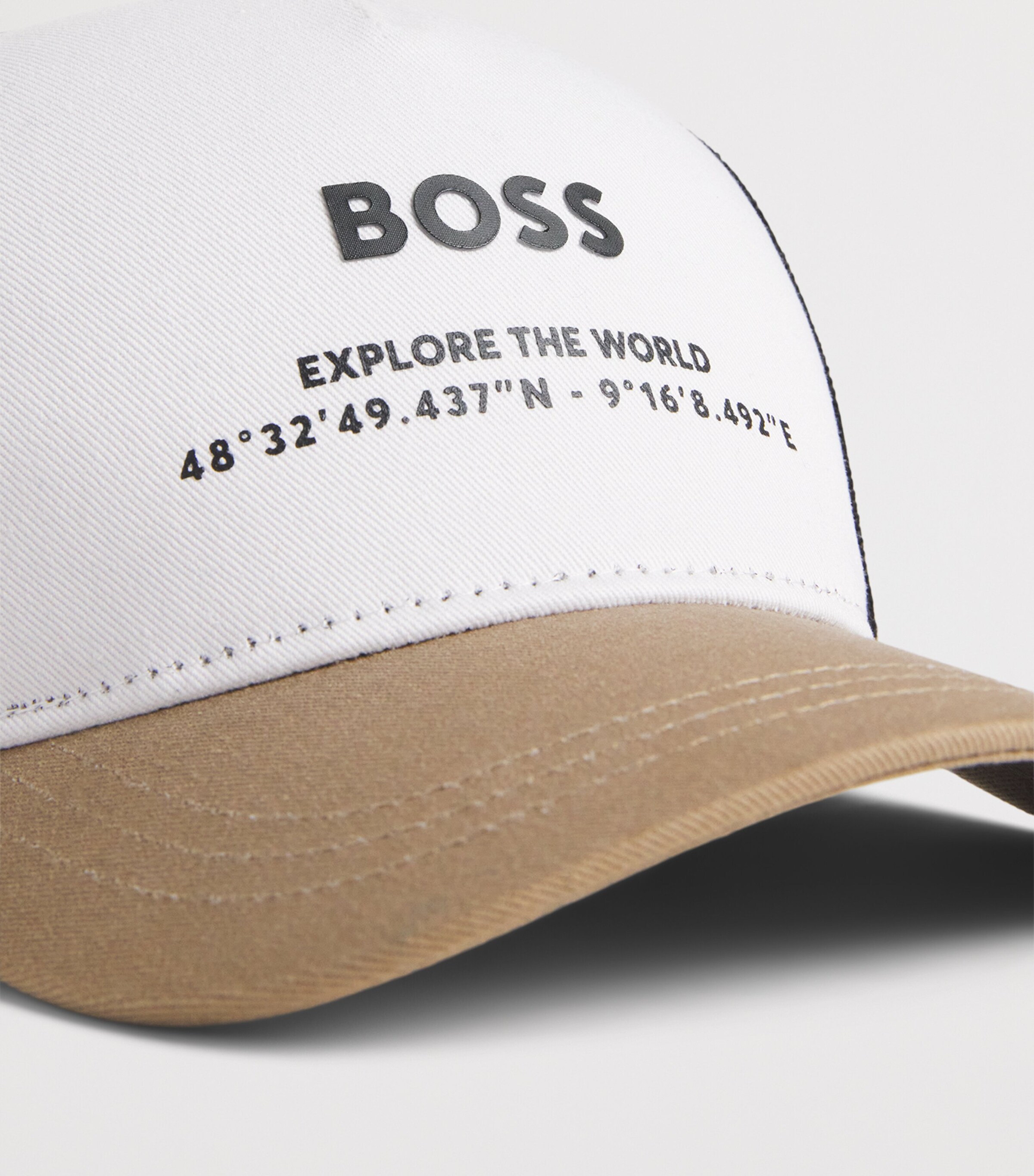 BOSS Kidswear Cotton Logo Baseball Cap Stone Image 3