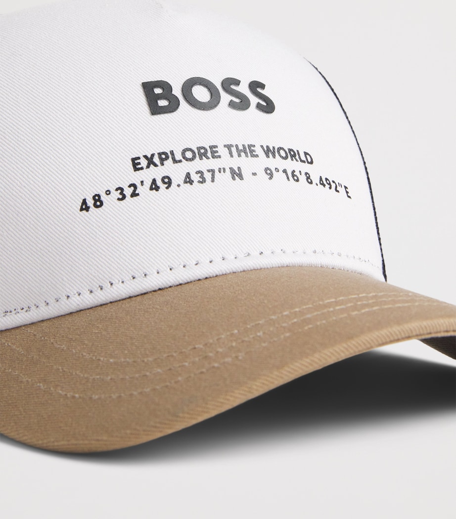 BOSS Kidswear Cotton Logo Baseball Cap Stone Image 3