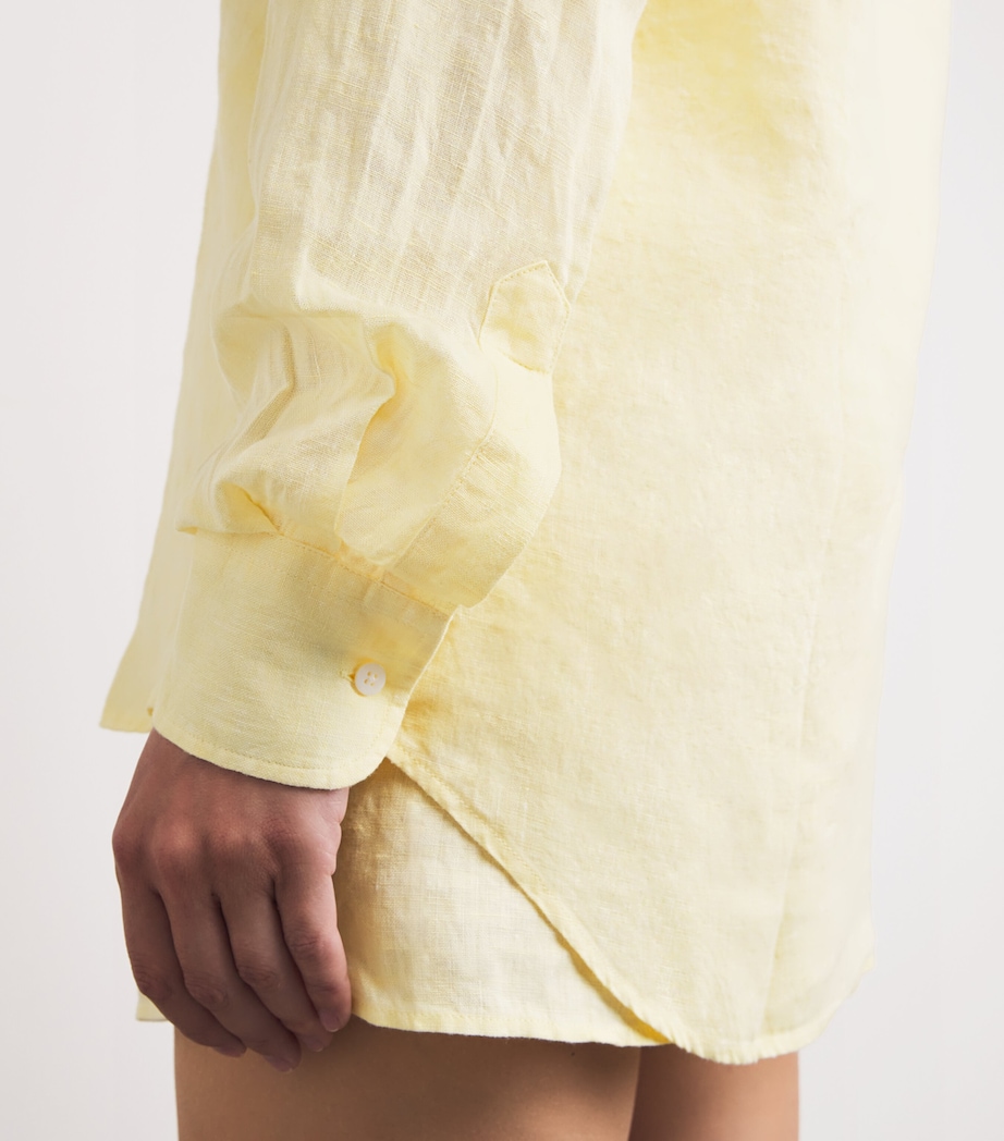 Linen The Boyfriend Shirt LEMON YELLOW Image 6