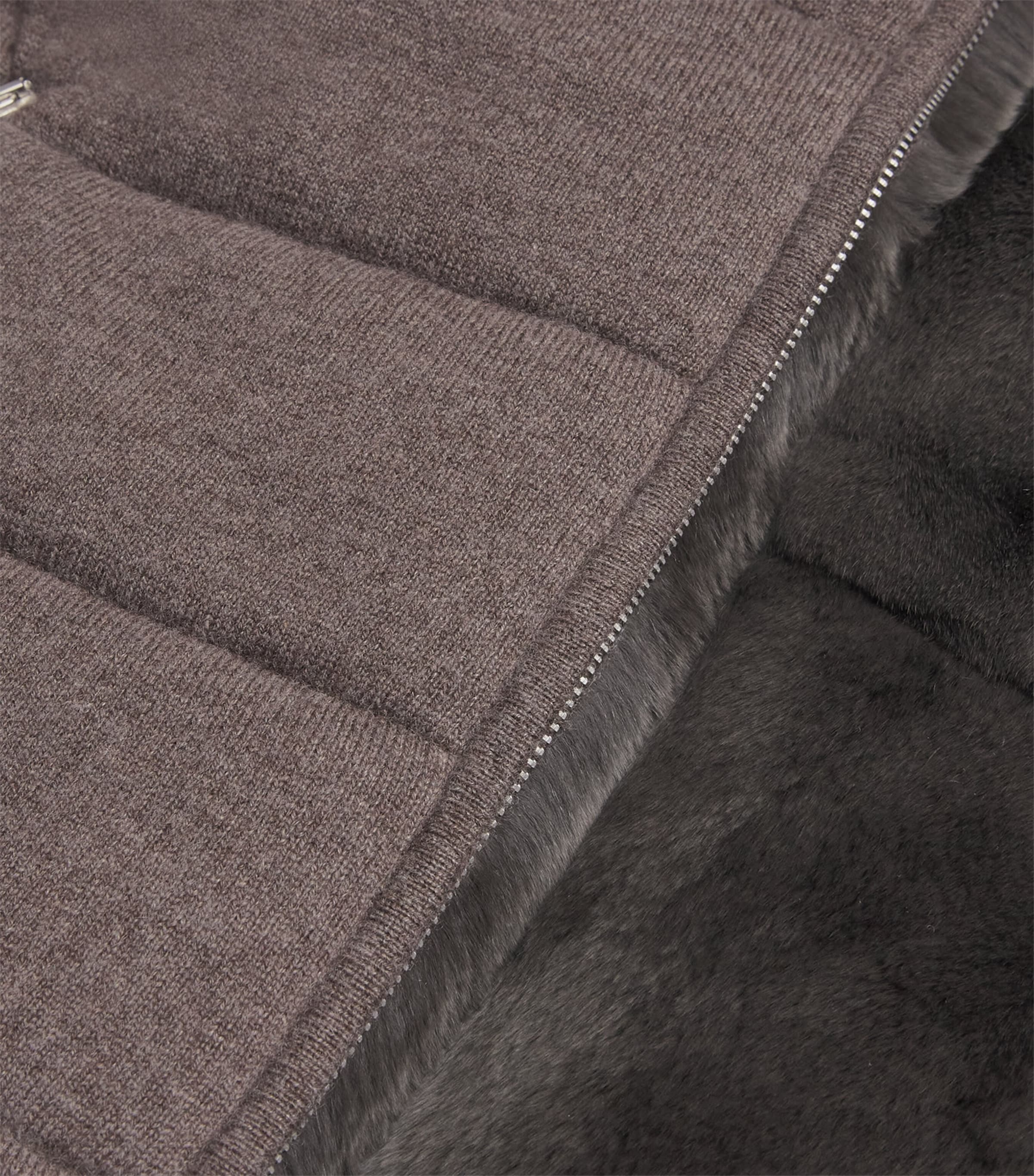 Cashmere Rex Fur-Lined Vermont Gilet BISCOTTI DARK BROWN Image 5