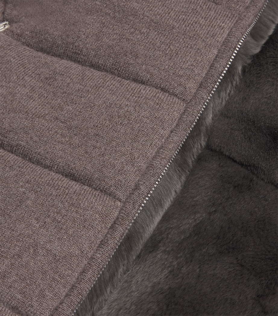 Cashmere Rex Fur-Lined Vermont Gilet BISCOTTI DARK BROWN Image 5