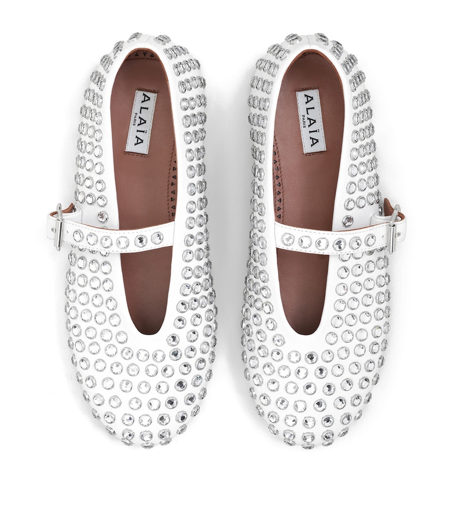 Alaïa Lambskin Embellished Ballet Flats Blanc Casse Image 3