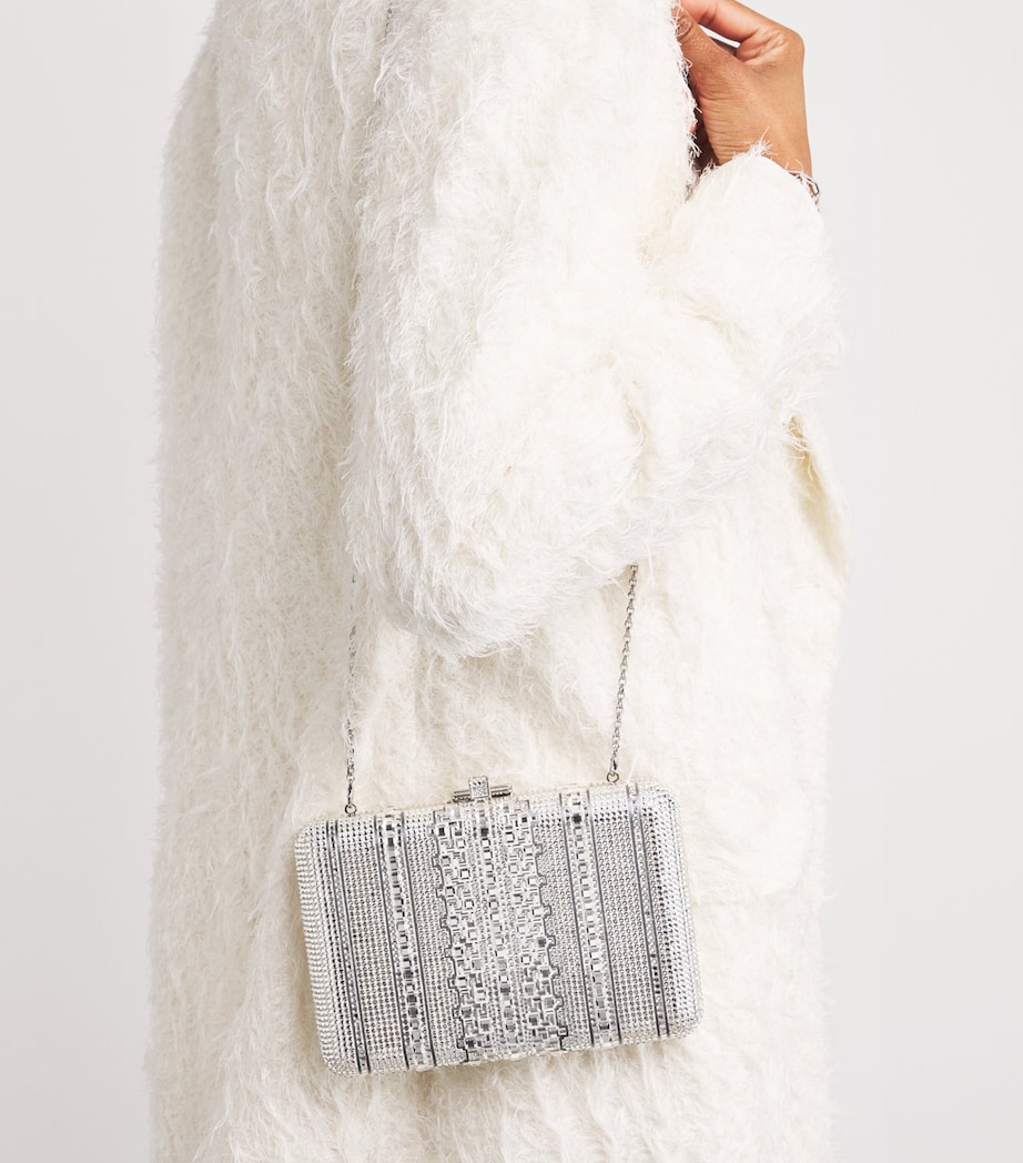 Crystal Lattice Slim Slide Clutch Bag SRHMT SLVR RHINE MLT Image 5