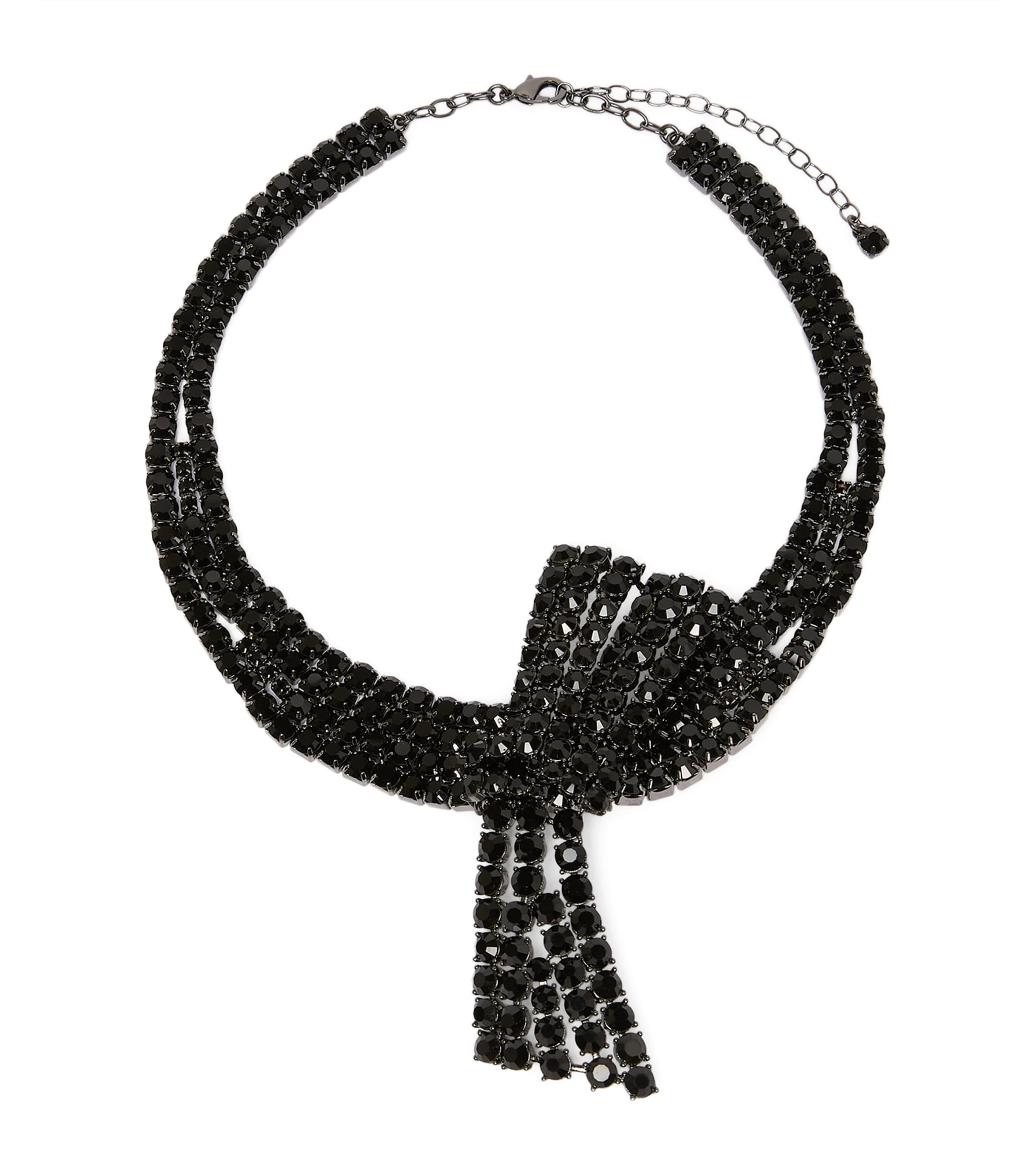 Marina Rinaldi Rhinestone-Embellished Butterfly Choker Black Image 1