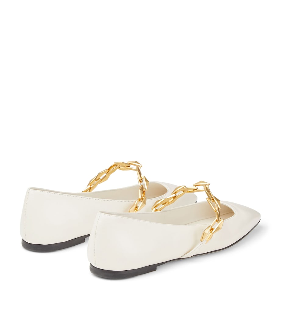 Diamond Tilda Leather Flats LATTE Image 3
