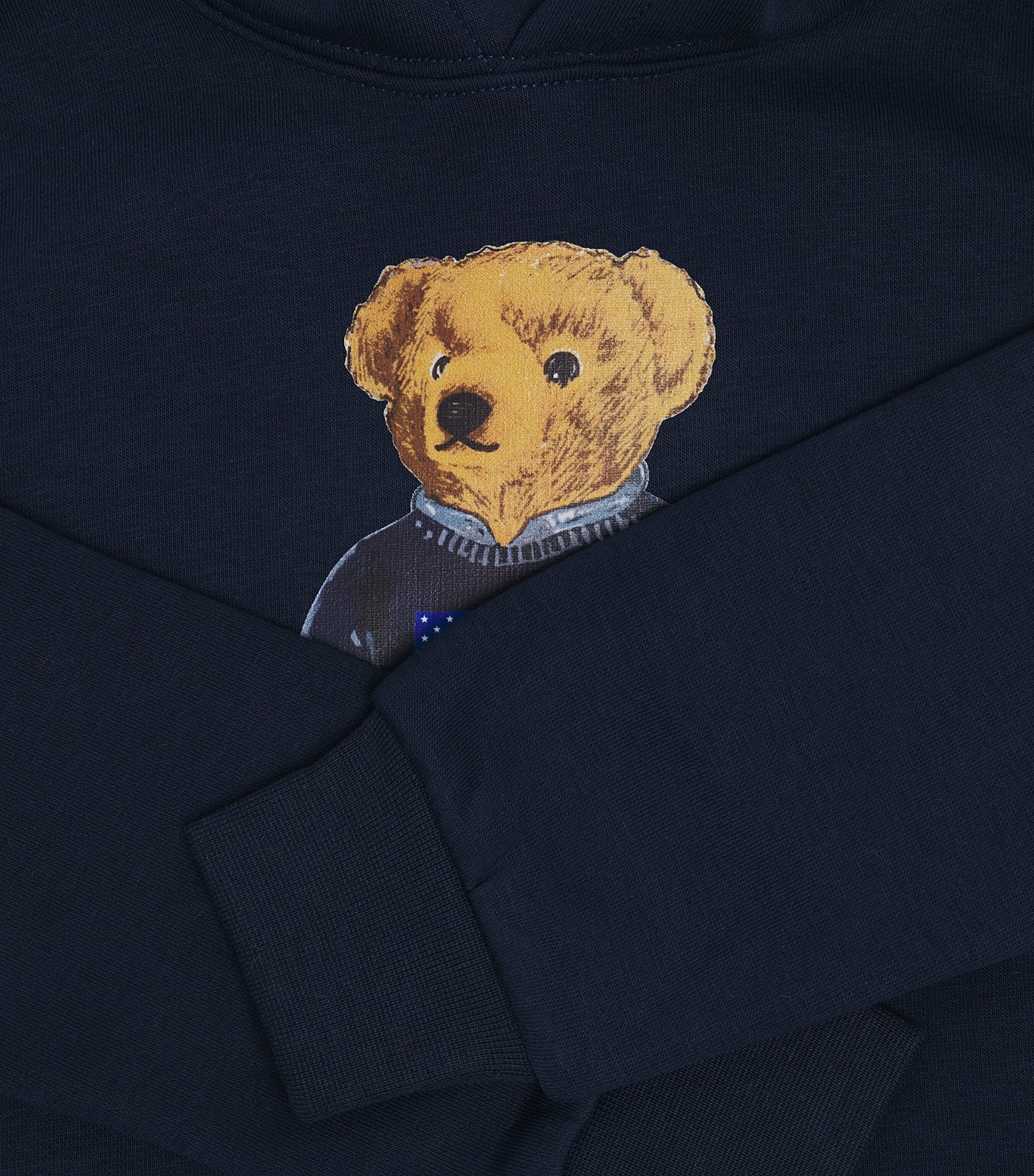 Cotton Polo Bear Hoodie (2-7 Years) NAVY Image 3