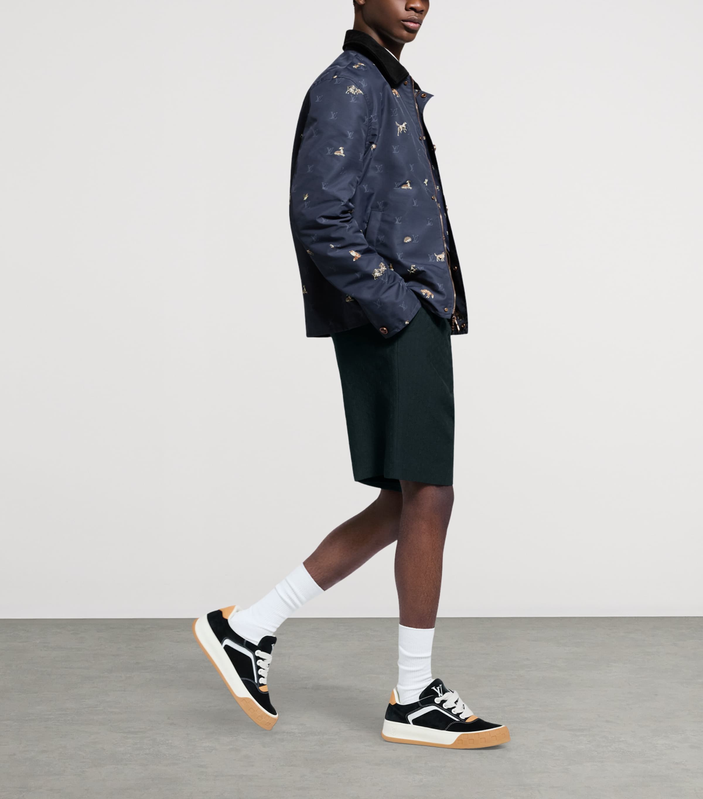 Suede Tilted Low-Top Sneakers BLACK Image 7