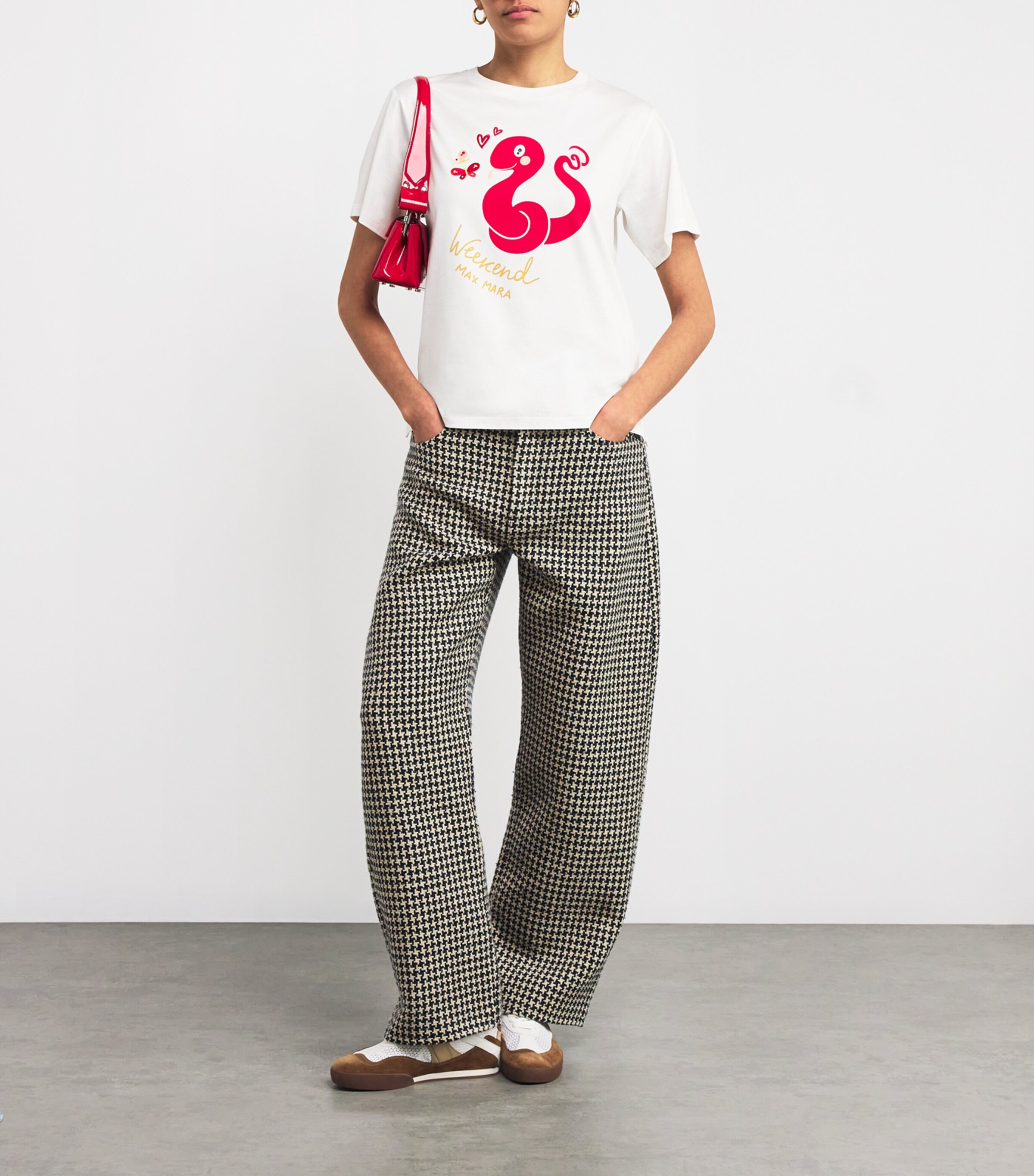 Weekend Max Mara Womens Year of the Snake Printed T-Shirt White Image 2