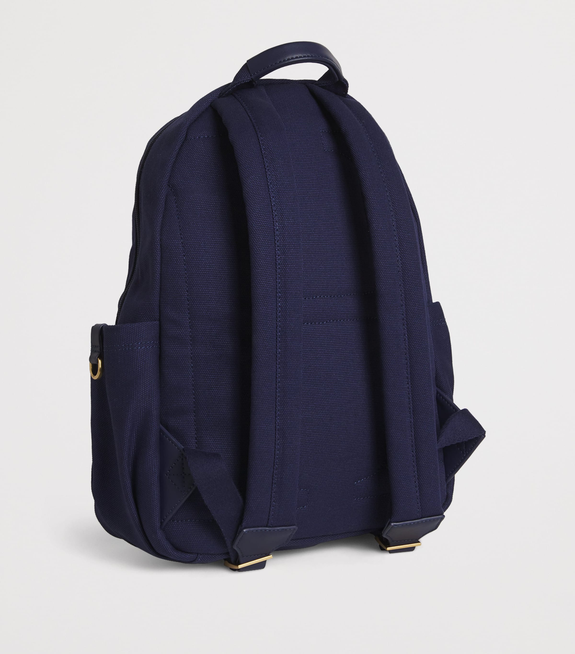 Cotton Embroidered Emblem Backpack NAVY Image 2
