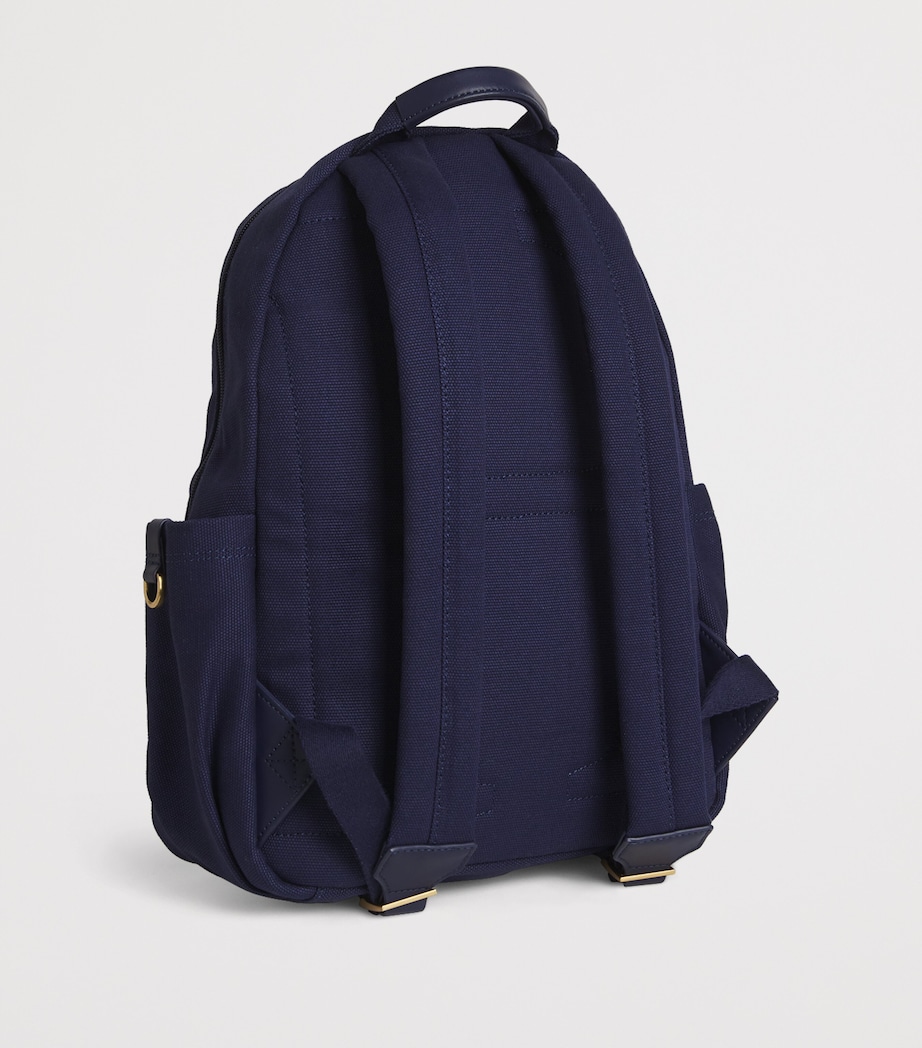 Cotton Embroidered Emblem Backpack NAVY Image 2