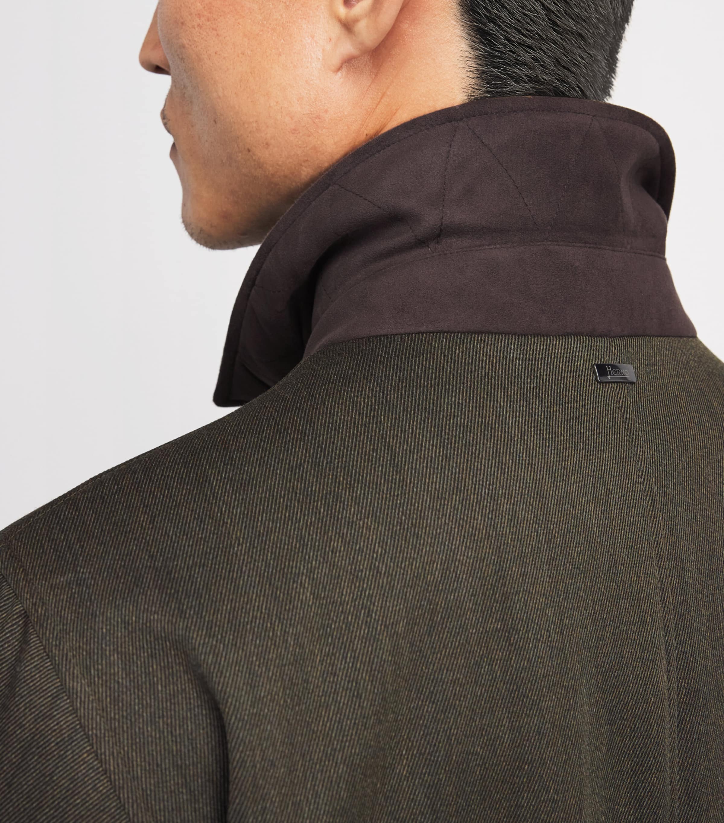 Herno Mens Virgin Wool Car Coat Mltar Maron Image 3