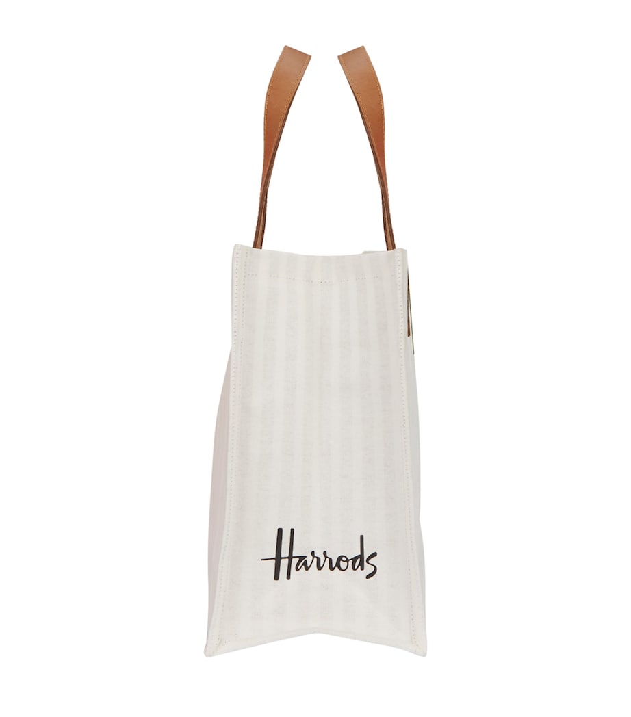 Harrods Logo Stripe Shopper Bag Black Image 2