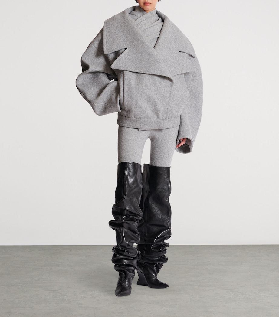 Wool-Cashmere Oversized Pea Coat 9AF GRIS CLAIR Image 2