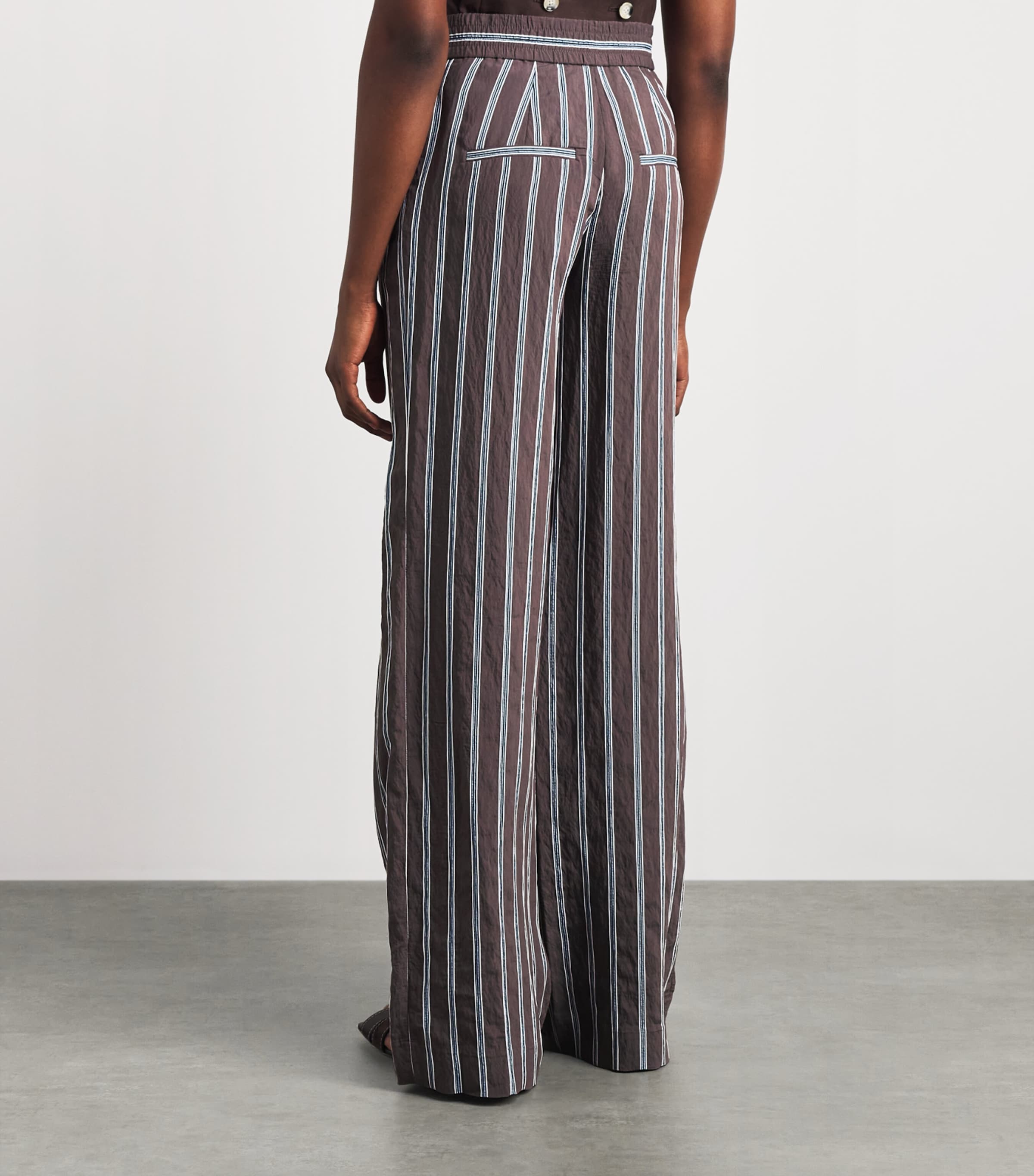 Veronica Beard Womens Carraway Wide-Leg Trousers Dark Mocha Image 5