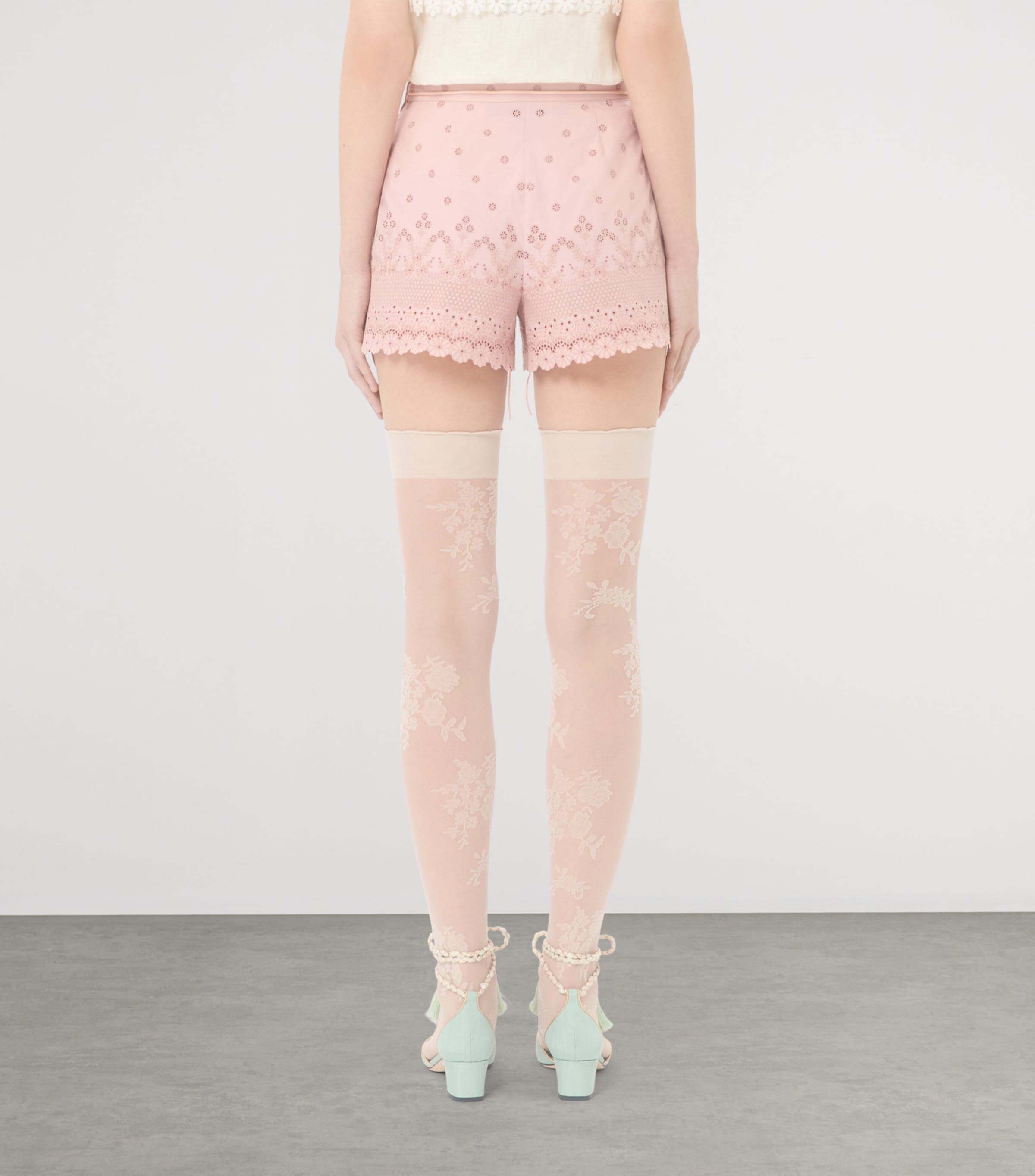 Valentino Womens Cotton Lace Shorts Image 4
