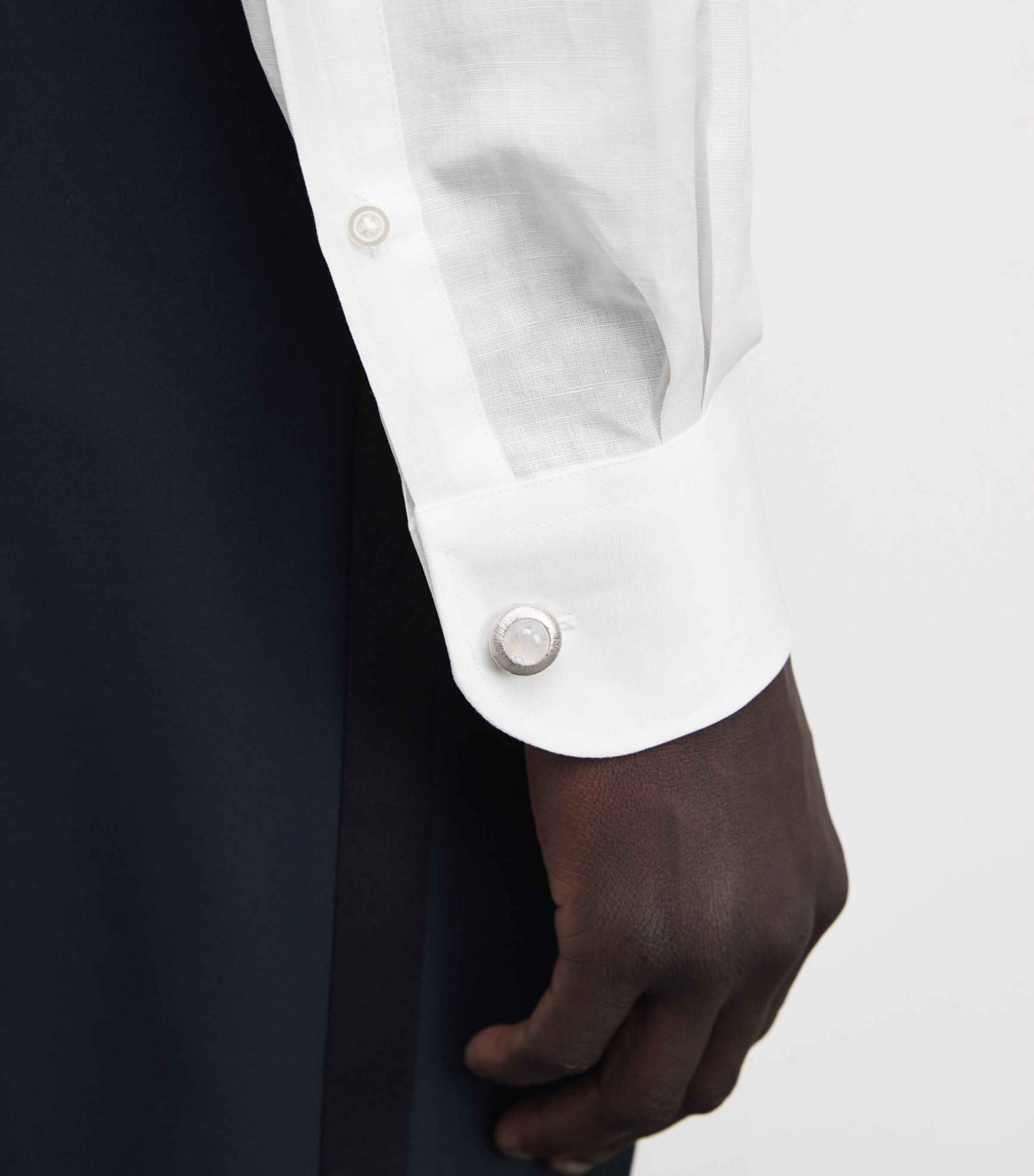 Linen-Cotton Code Cocktail Bib Formal Shirt 028 OPTICAL WHITE Image 6