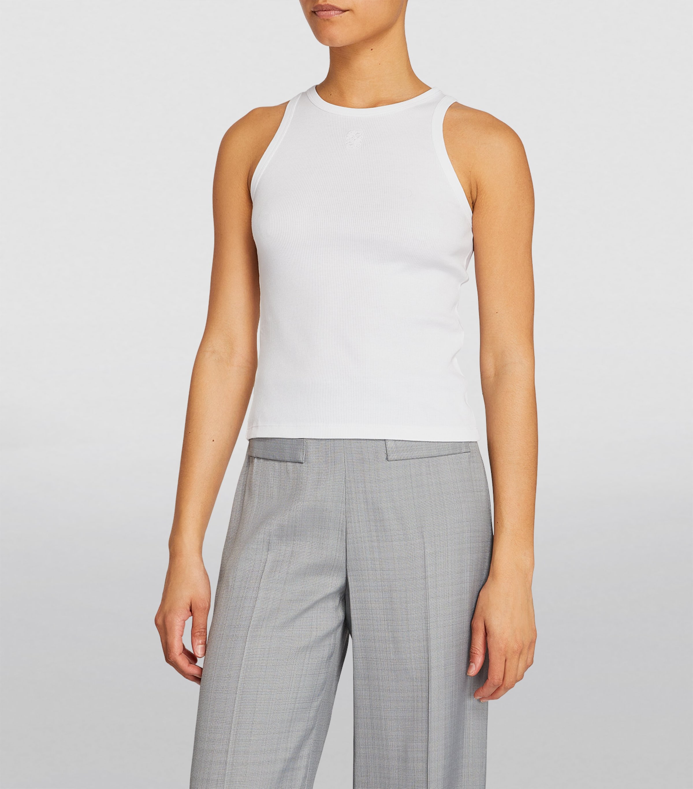 Ribbed Tank Top WHITE Image 3