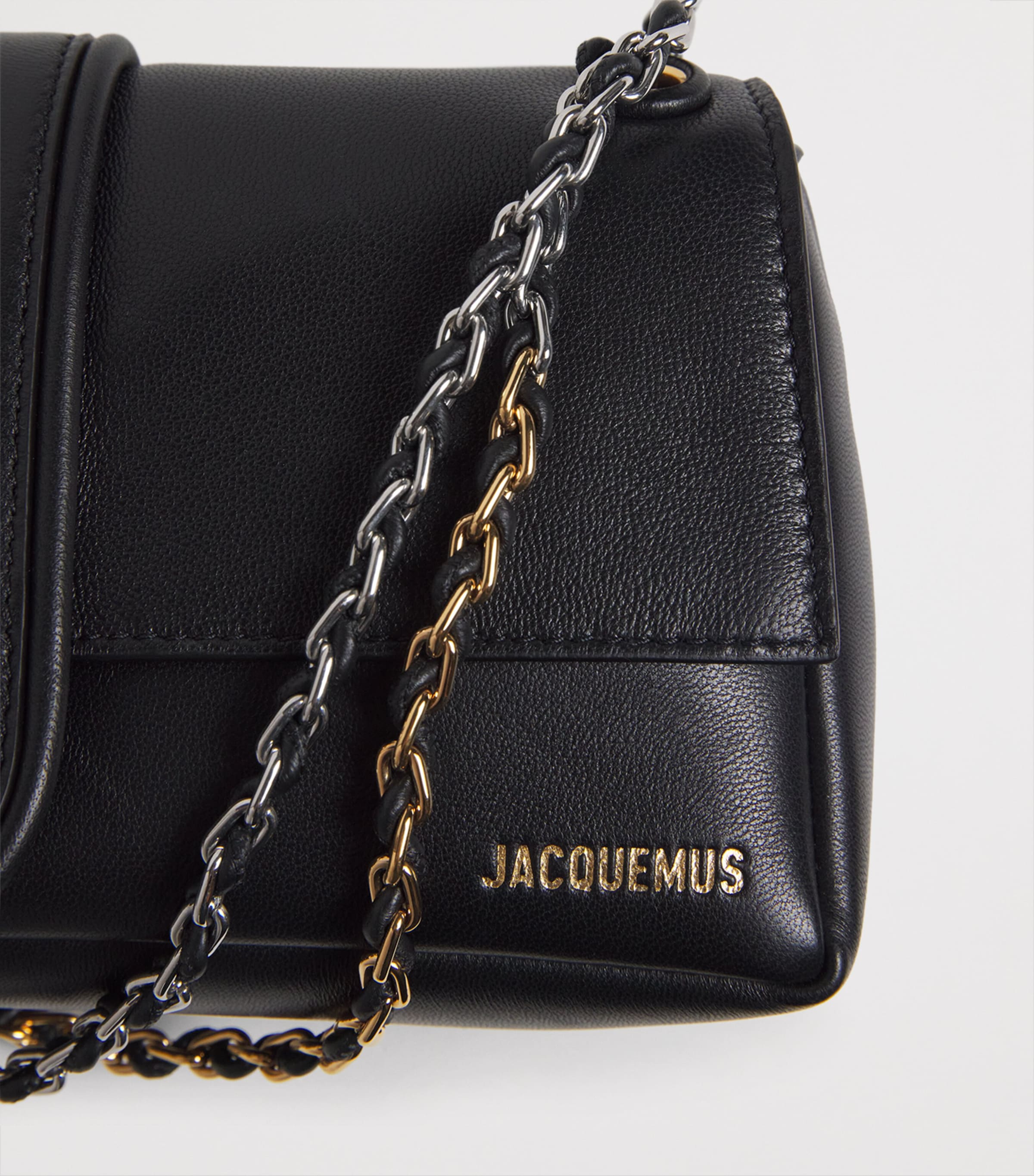 Jacquemus Leather Le Bambino Chaîne Shoulder Bag Black Image 6
