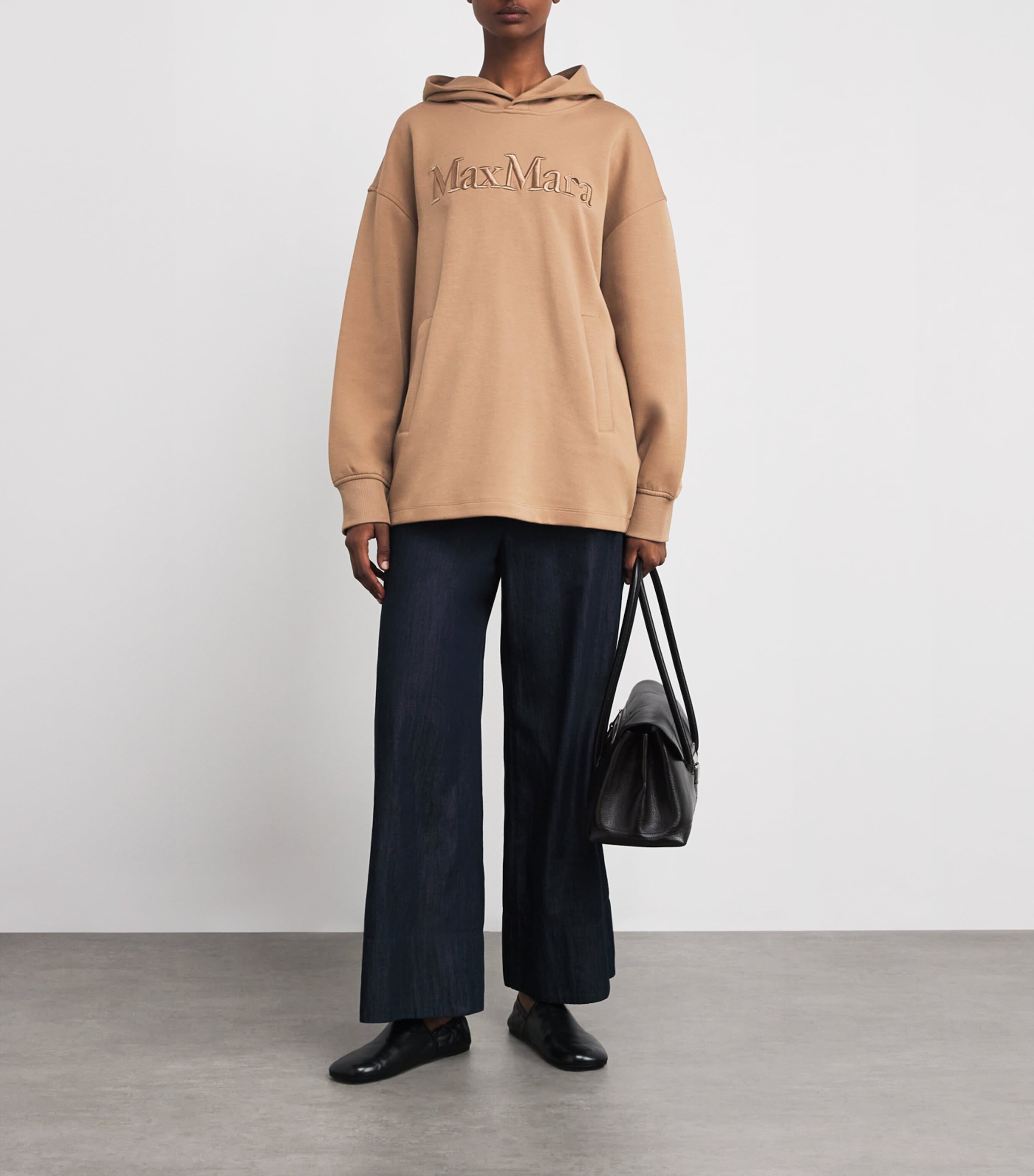 Cotton-Blend Logo Hoodie CAMEL Image 2
