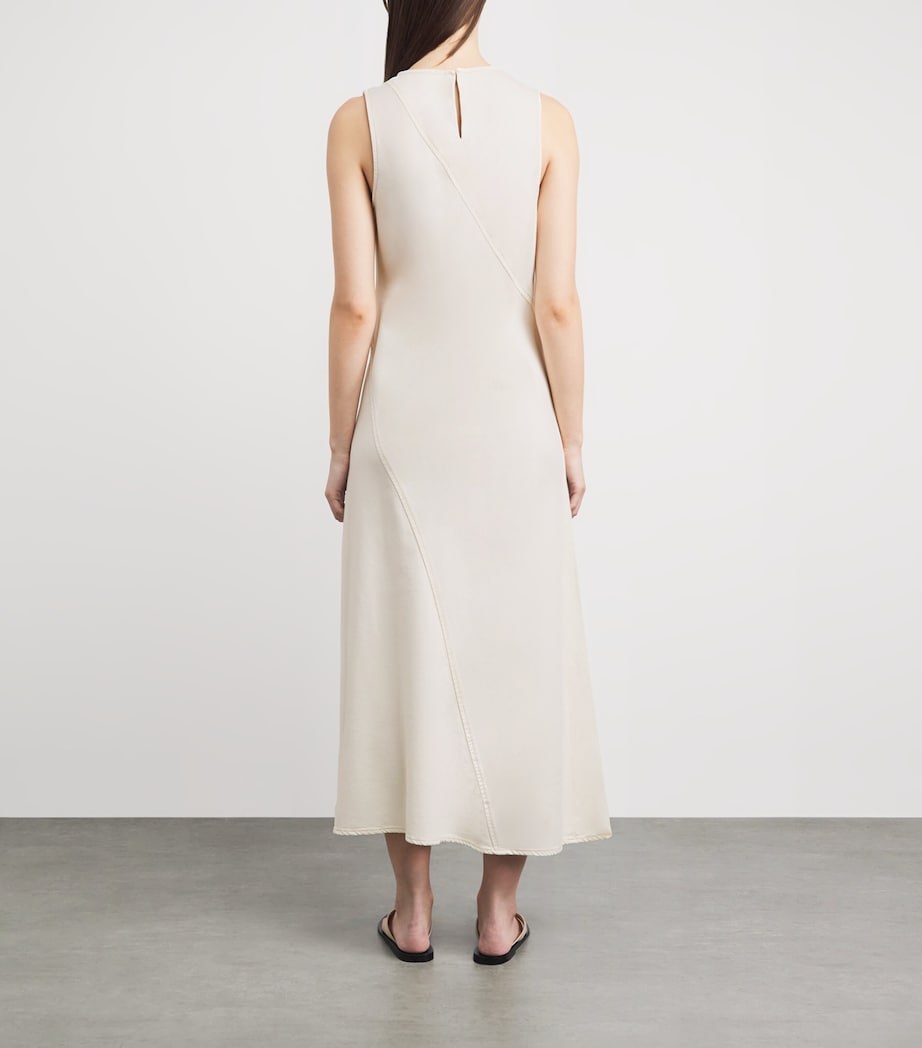 Rag & Bone Womens Cotton-Blend Twill Midi Dress Ecru Image 5