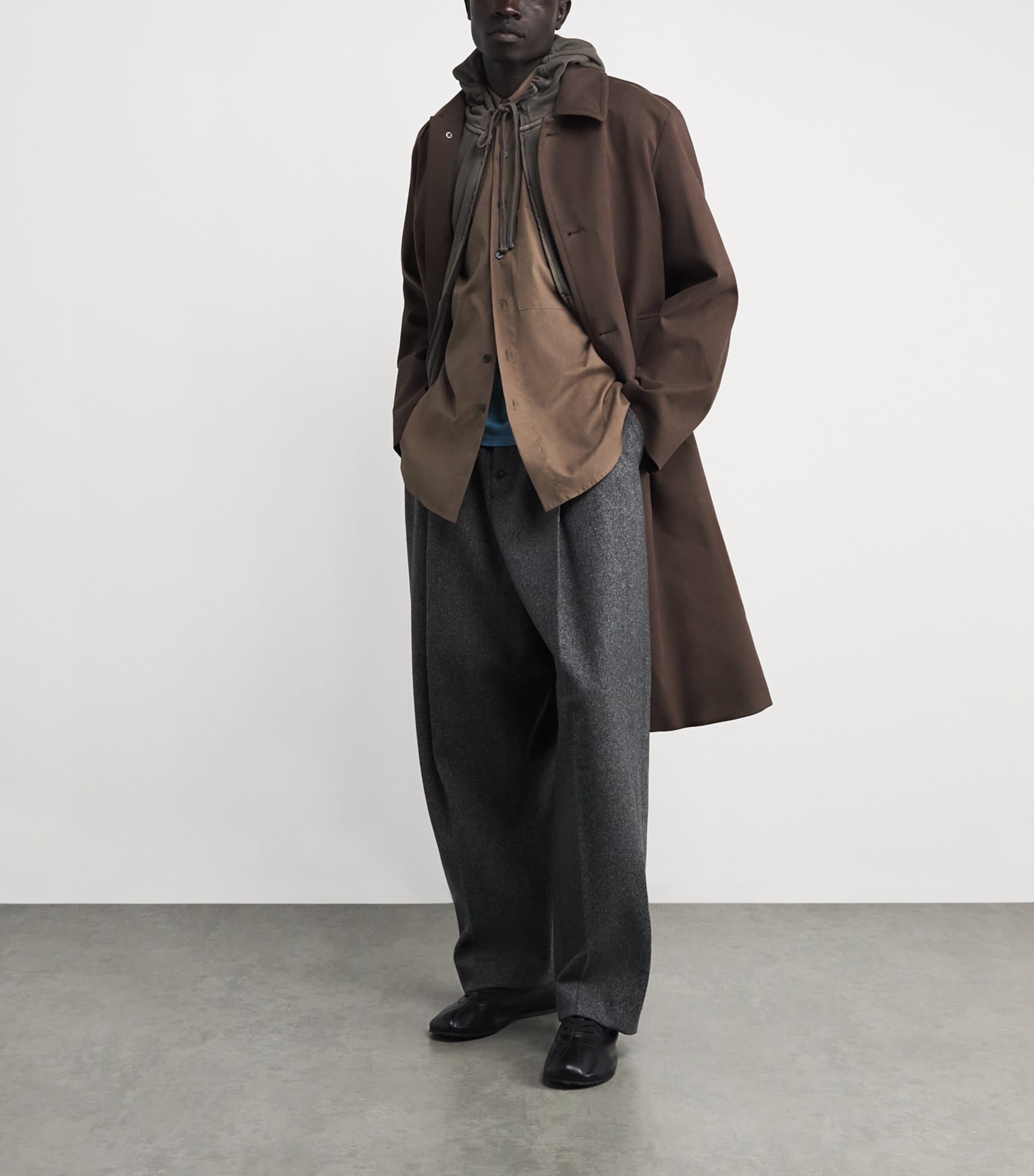 Auralee Brown Washed Finx Cotton Shirt | Harrods HR