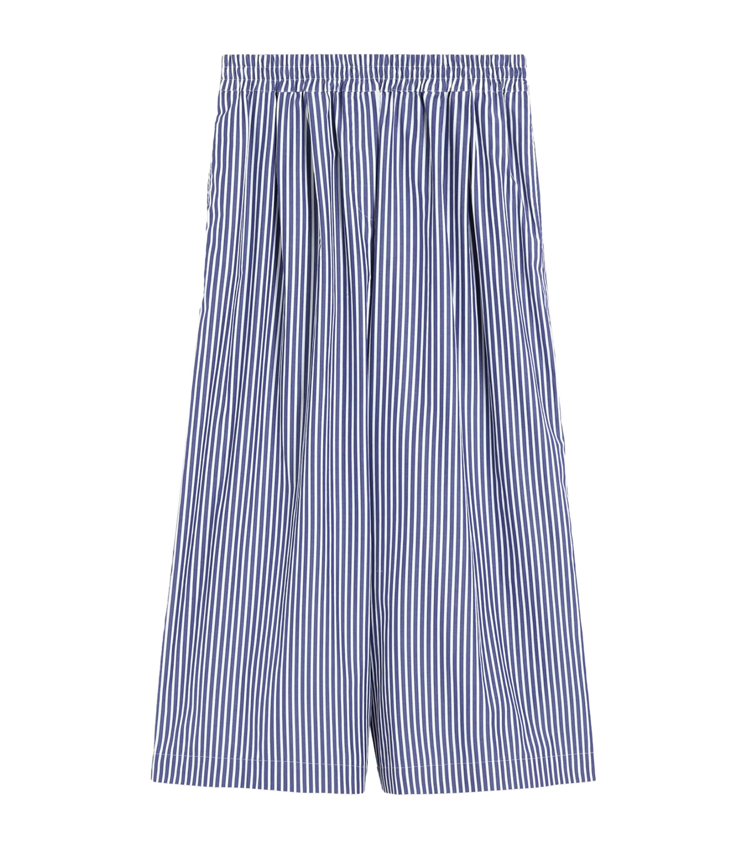 Weekend Max Mara Womens Stripe Wide-Leg Trousers Navy Image 1