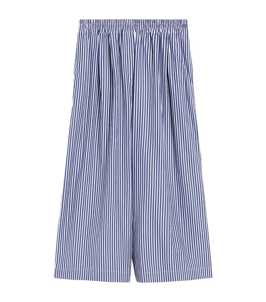 Weekend Max Mara Womens Stripe Wide-Leg Trousers Navy Image 1