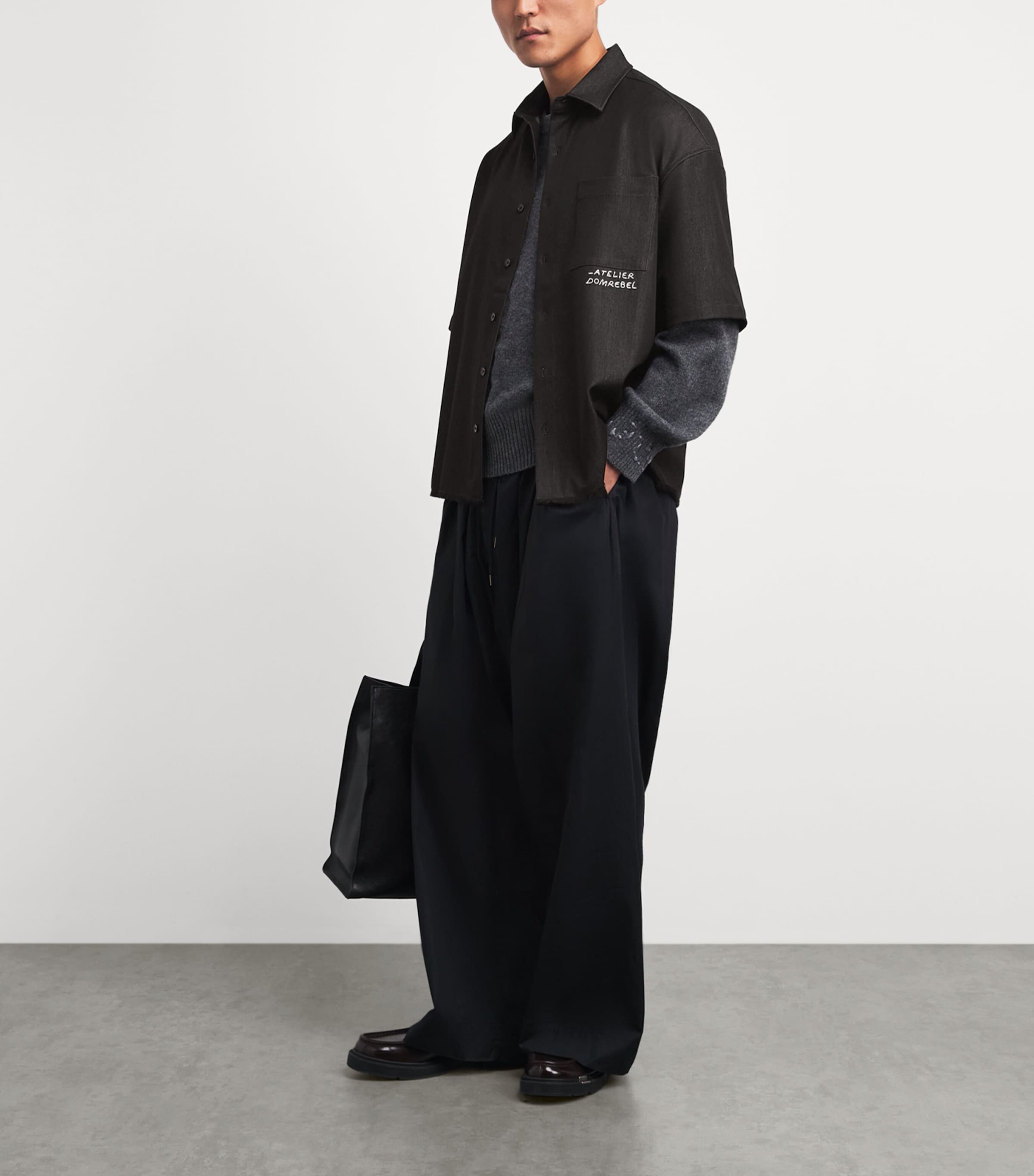 DOMREBEL Mens Denim Goombah Shirt Black Image 2