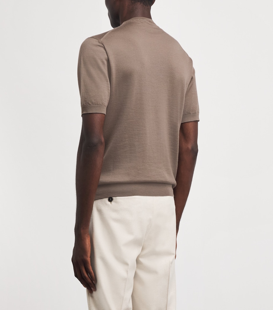 Colombo Mens Cashmere T-Shirt Brown Image 5