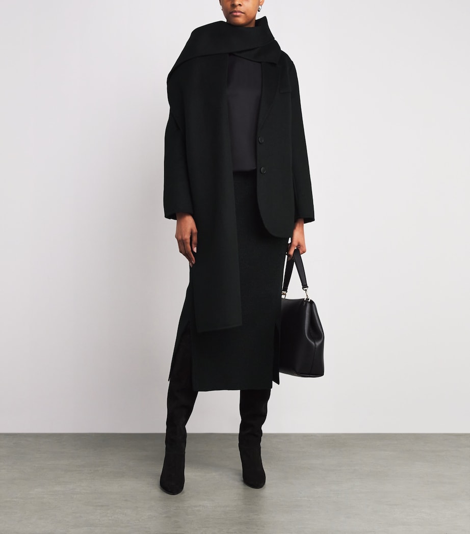 Merino-Blend Glitter Midi Skirt 3000 BLACK Image 2