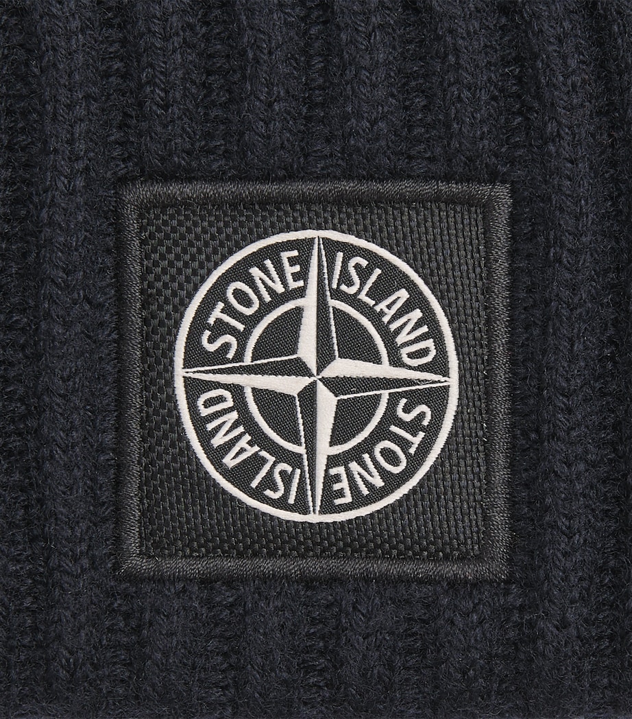 Stone Island Virgin Wool Logo Beanie Image 4