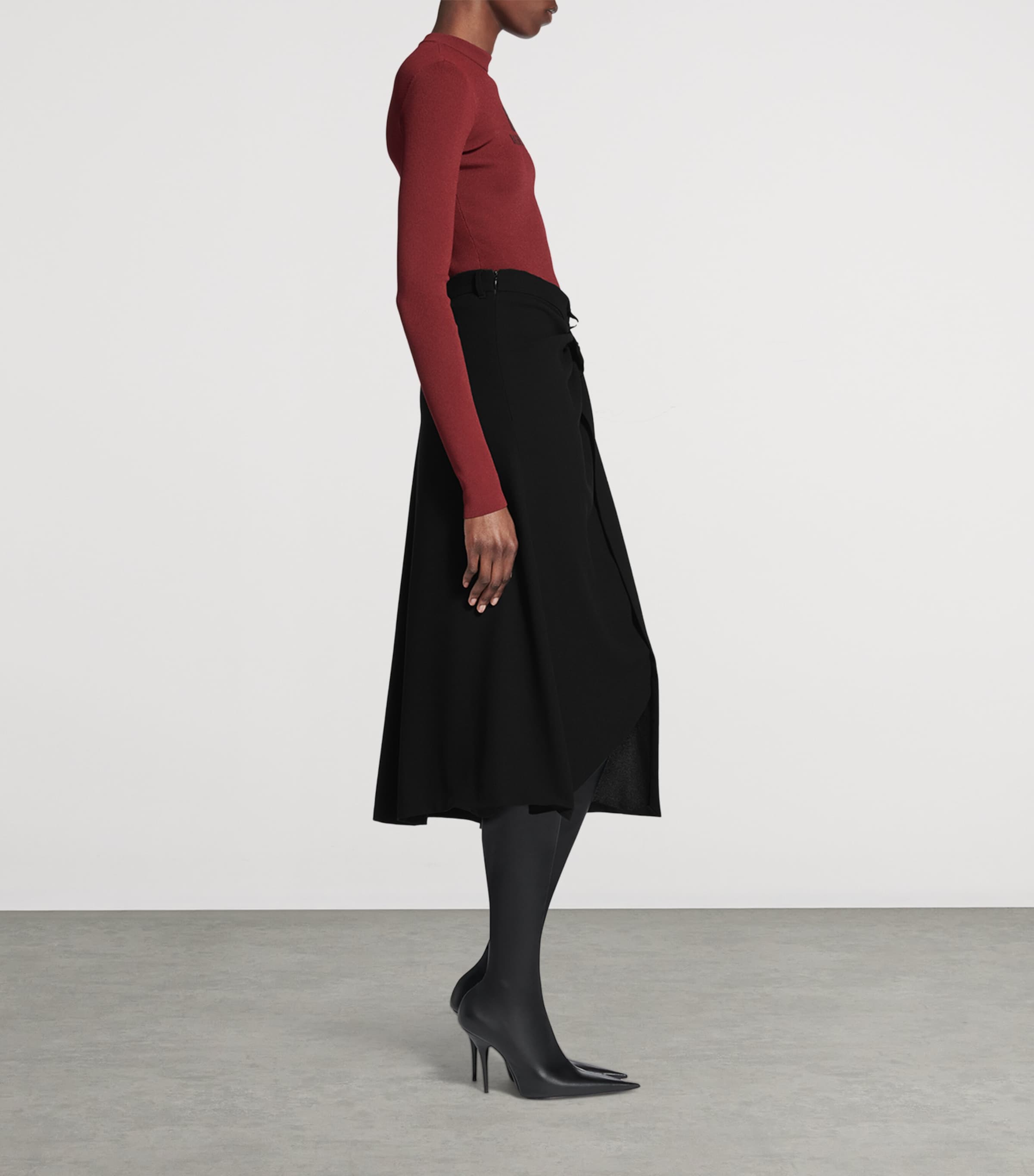 スカート Balenciaga Draped black skirt in cupro twill Balenciaga Draped black skirt in cupro twill | TheDoubleF