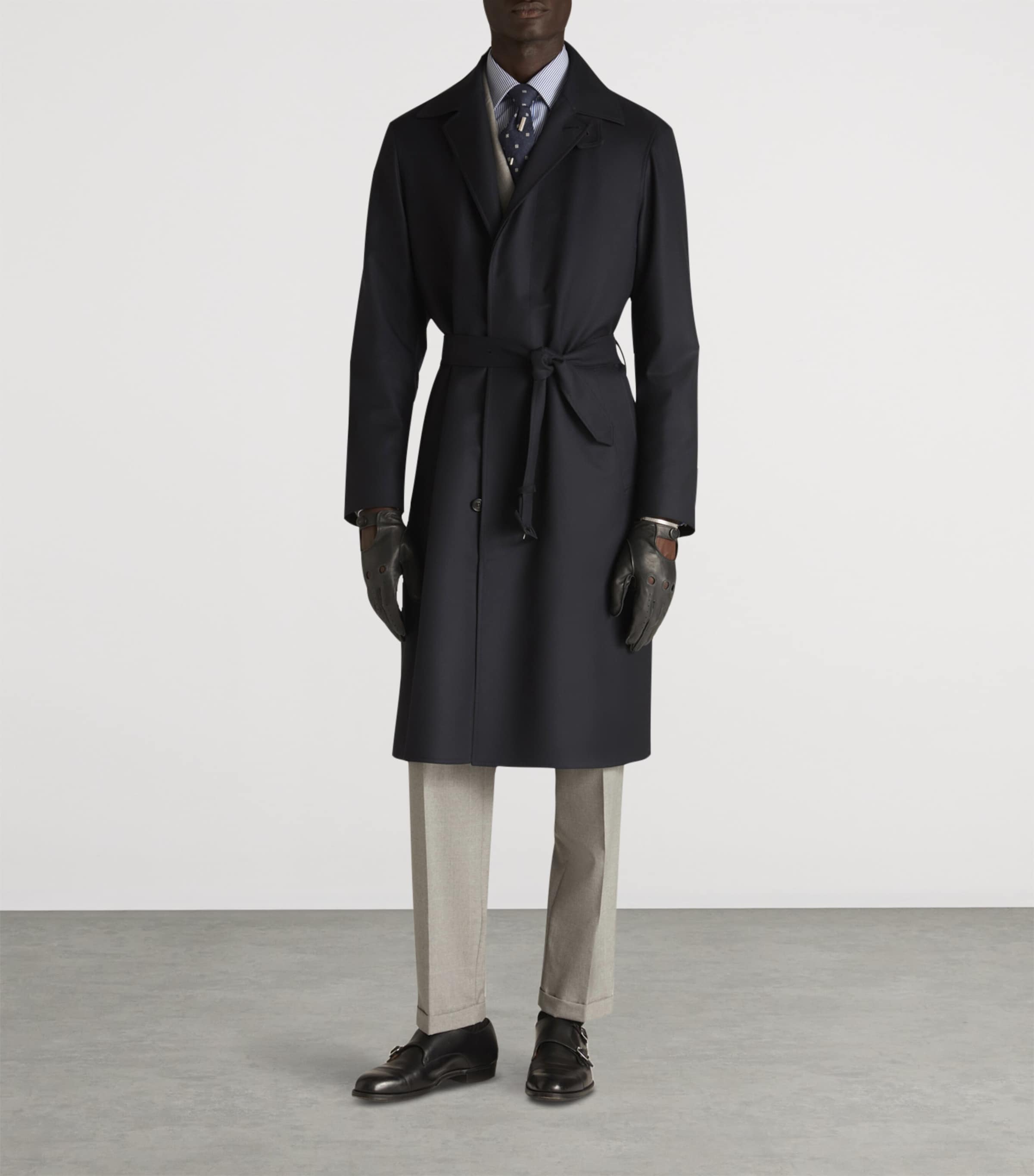 Wool Super 180s Balmacaan Coat 416HOUSE NAVY Image 2