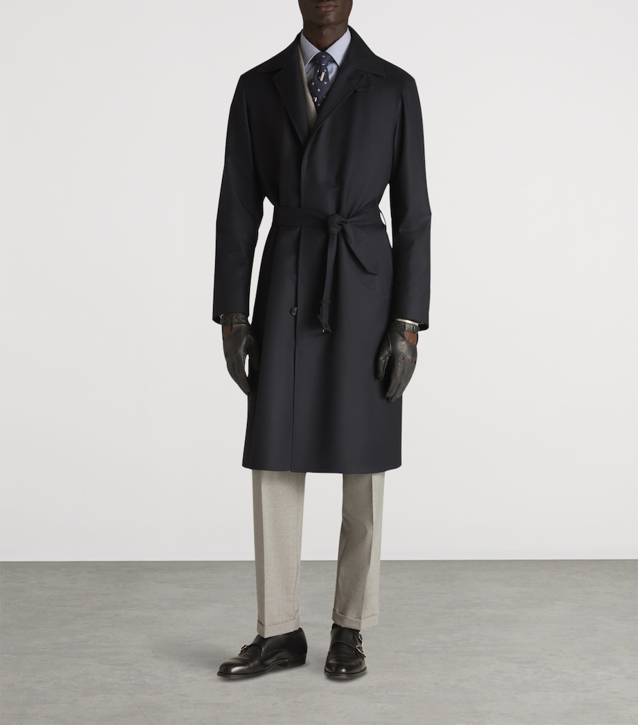 Wool Super 180s Balmacaan Coat 416HOUSE NAVY Image 2
