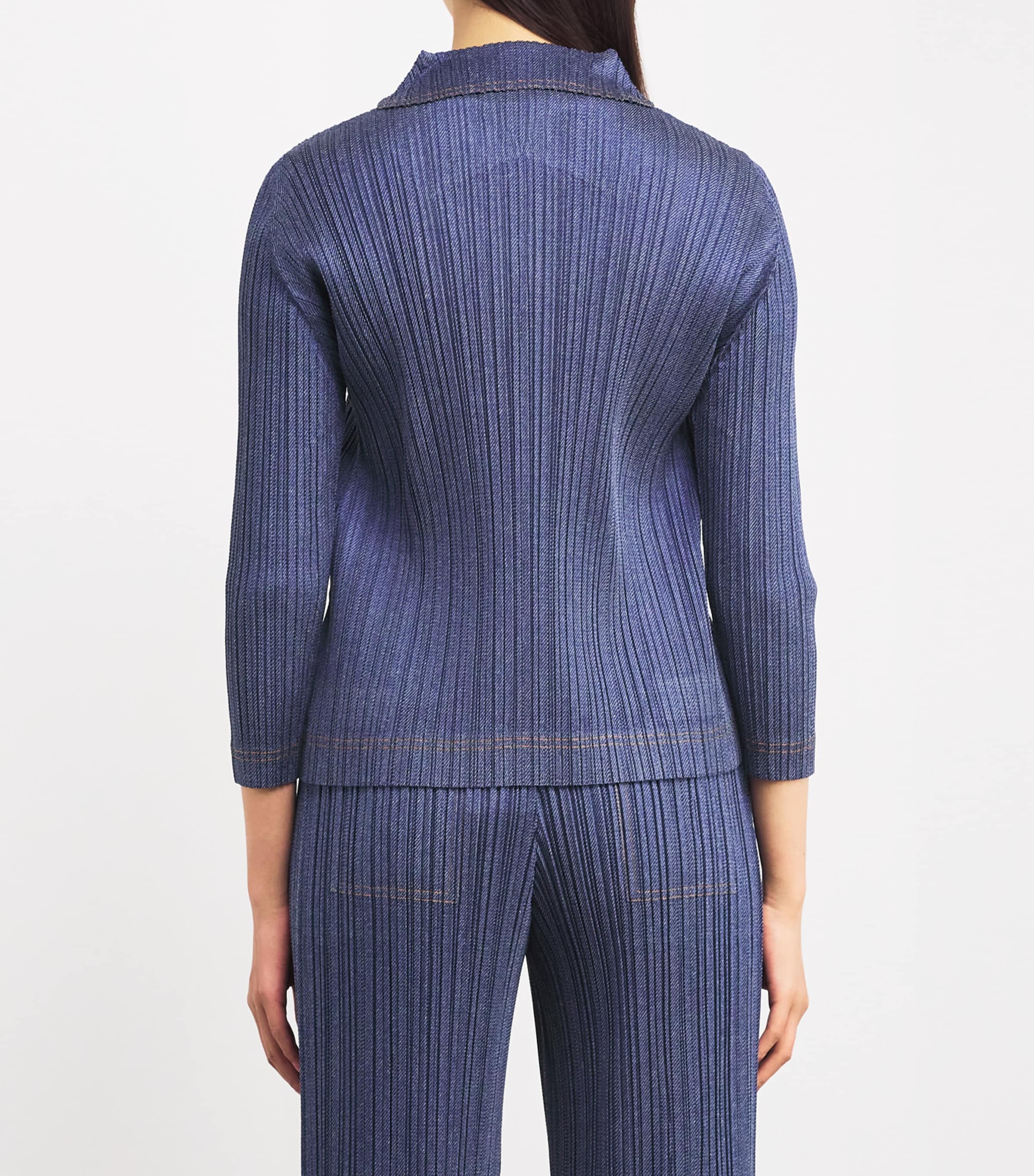 Pleated Cotton Denim Shirt 72 Image 4