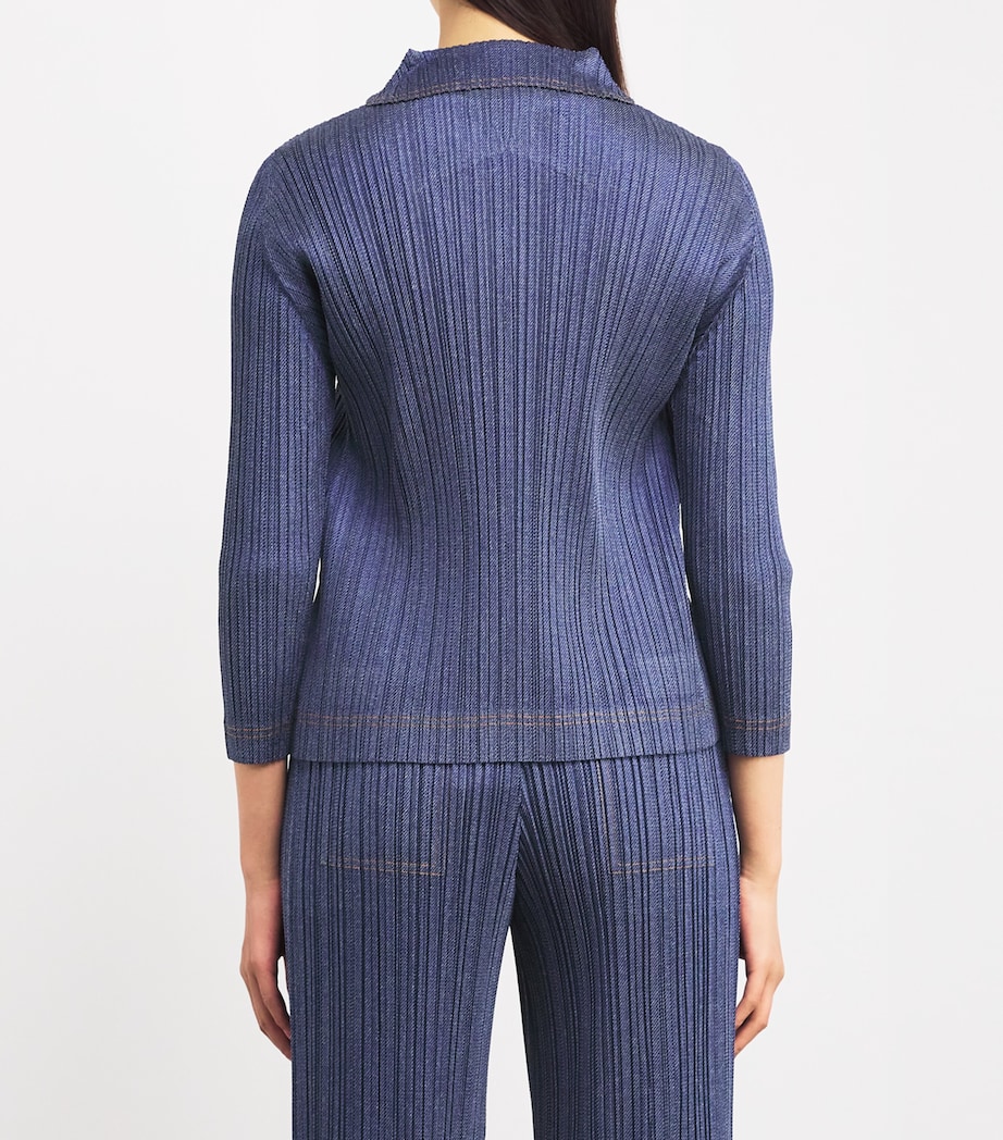 Pleated Cotton Denim Shirt 72 Image 4