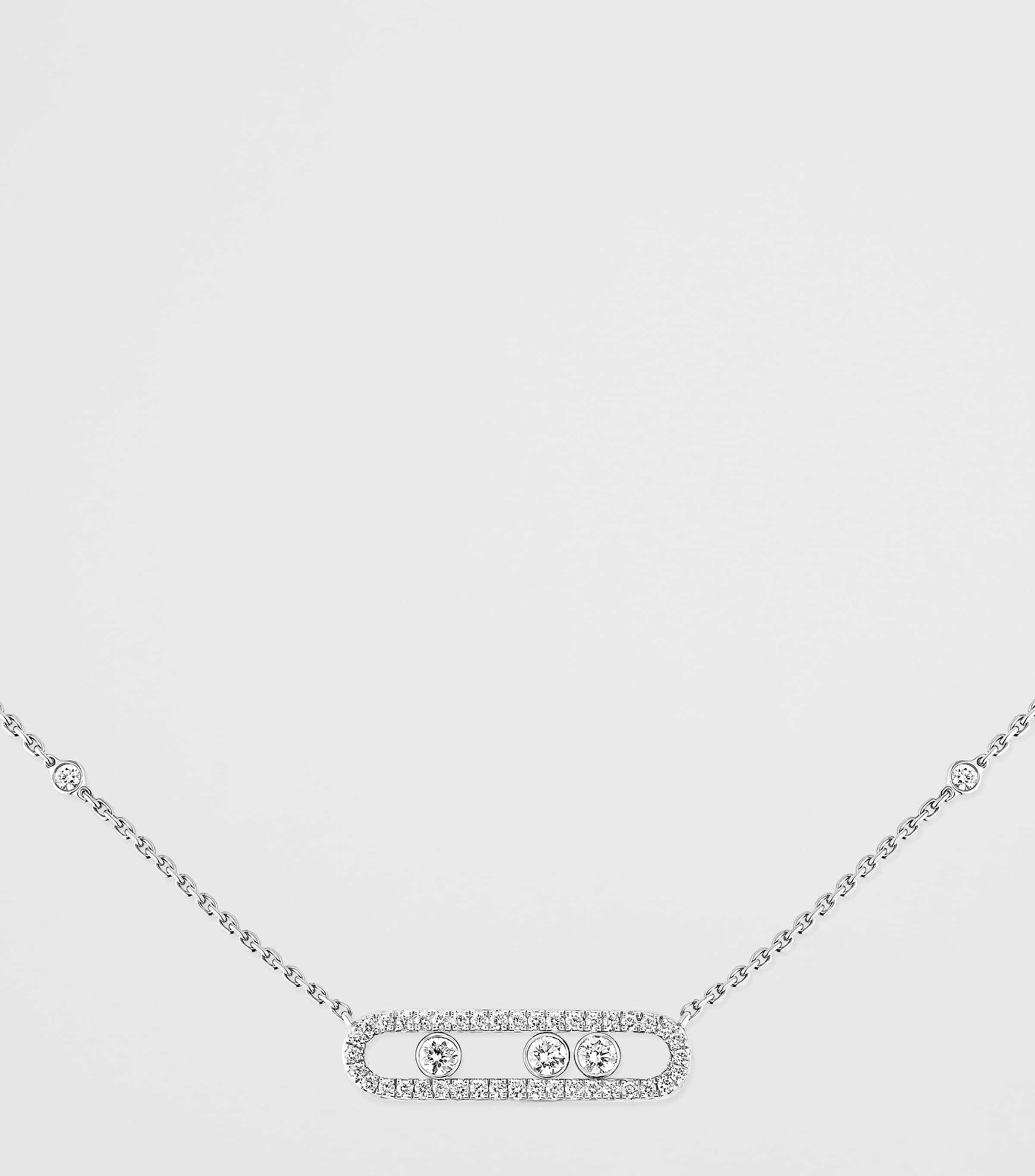 Messika Move Classique White Gold and Diamond Pavé Necklace (0.33ct) White Gold Image 3