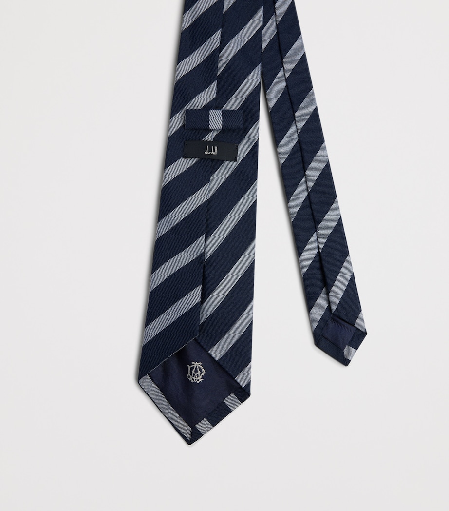 Dunhill Wool-Mulberry Silk Stripe Tie Image 2