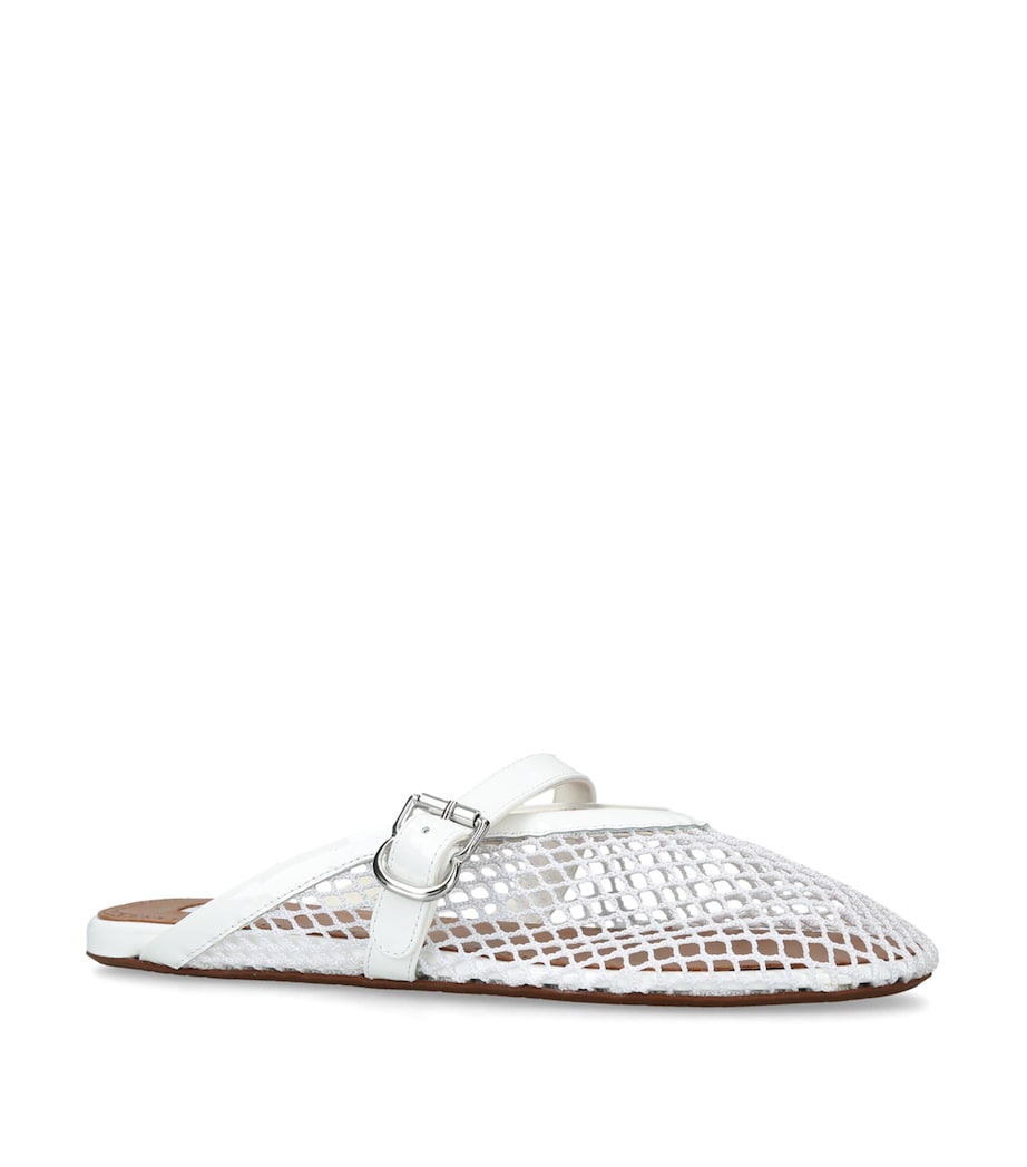 Alaïa Patent Leather Fishnet Mules White Image 3